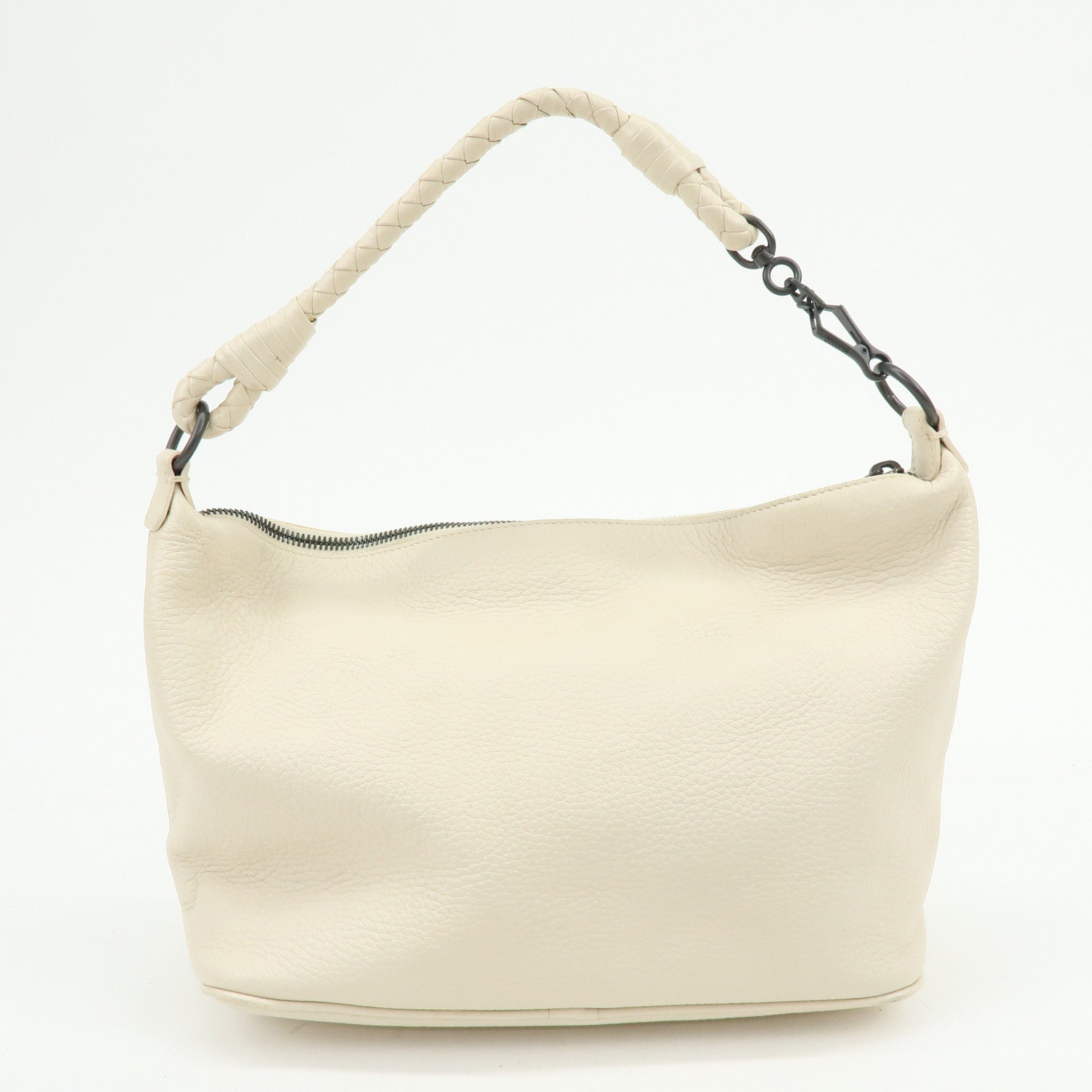 BOTTEGA VENETA Leather Shoulder Bag Hand Bag Ivory