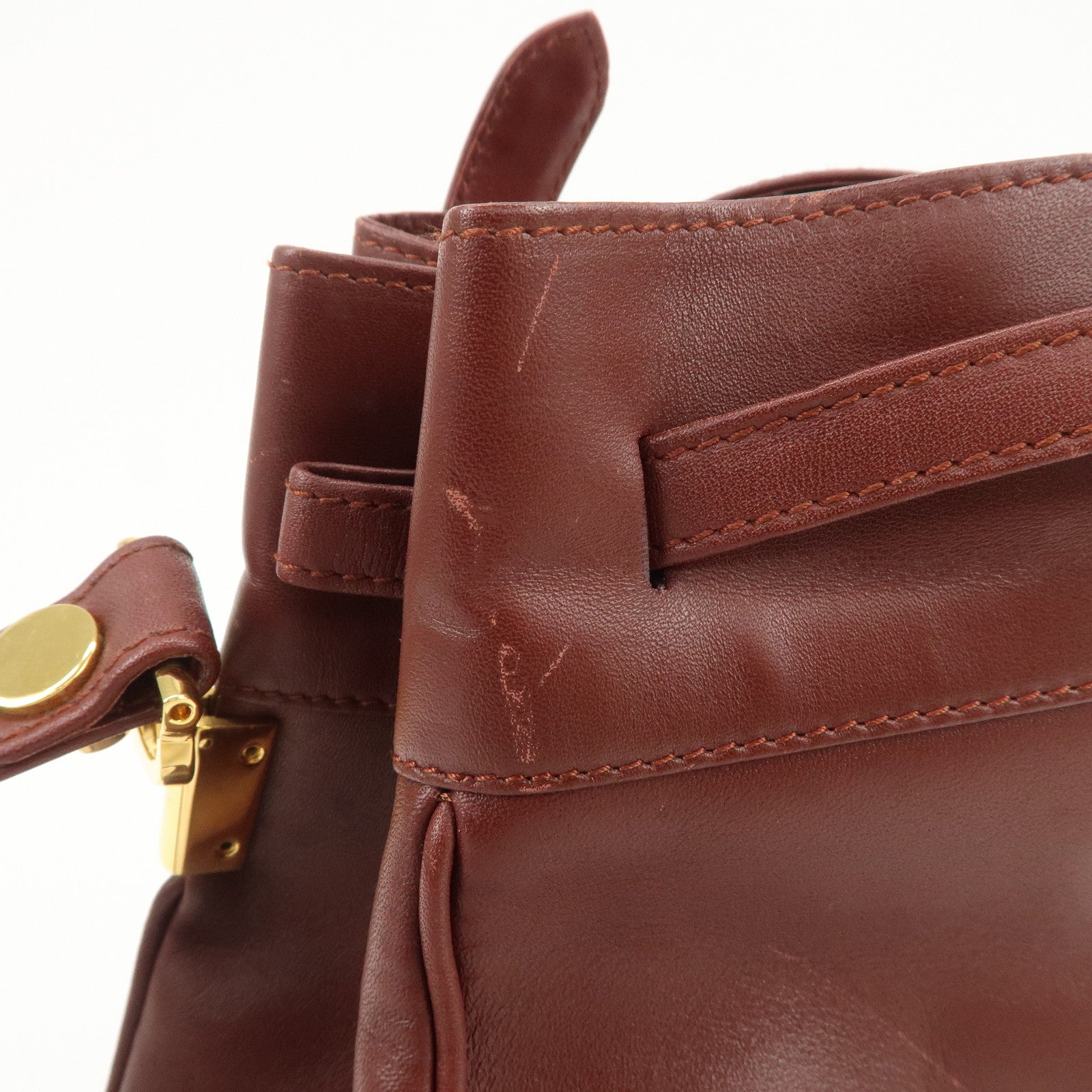 Cartier Must de Cartier Calf Leather Shoulder Bag Burgundy
