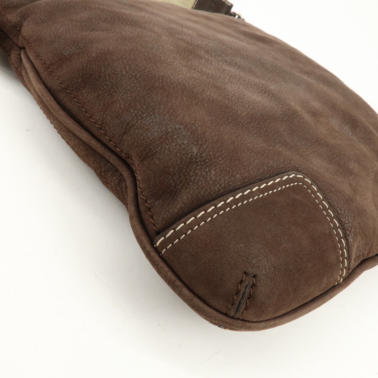 LOEWE Anagram Leather Canvas Shoulder Bag Crossbody Bag Brown Beige