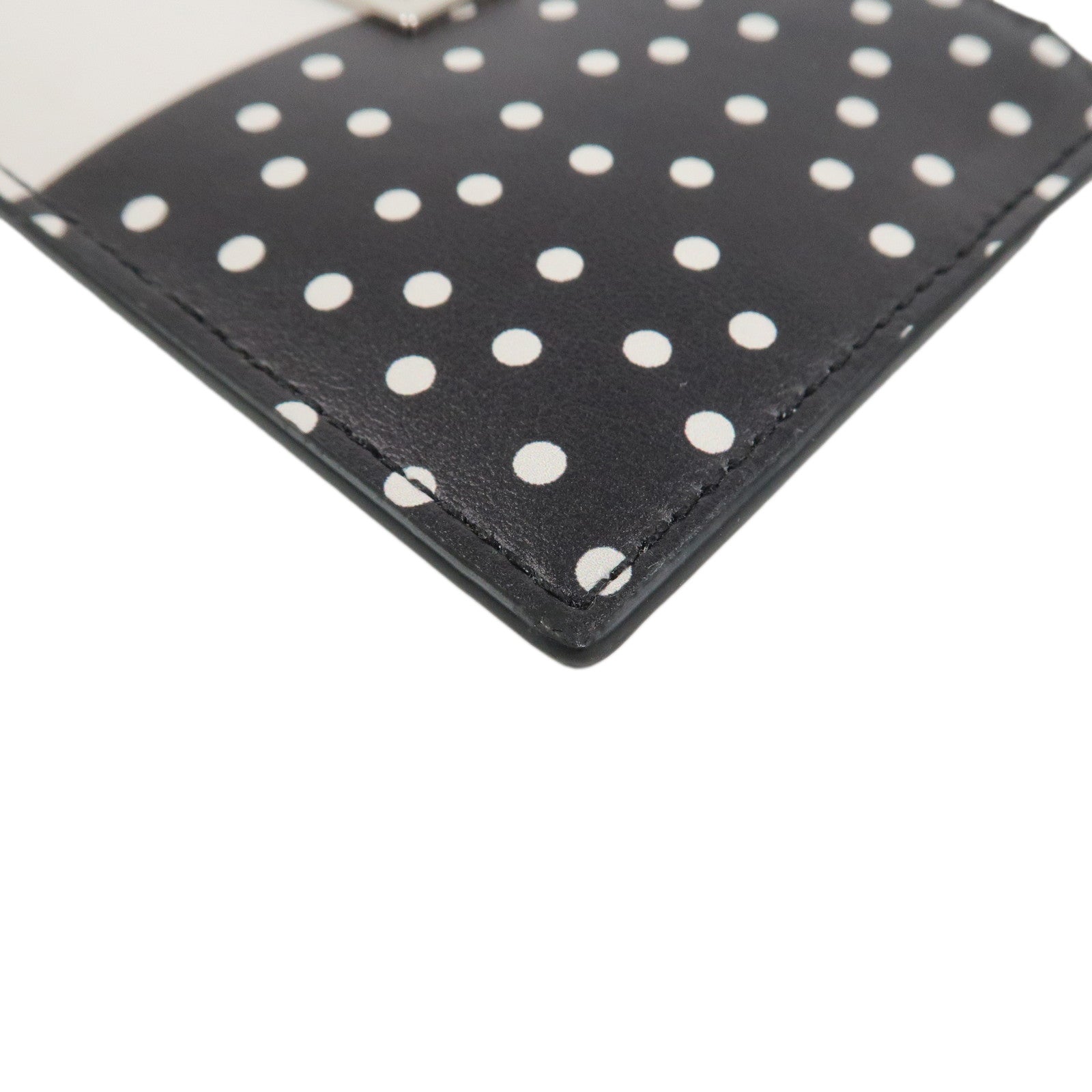 Maison Margiela MM6 Scarf Print Leather Card Case Card Holder Black