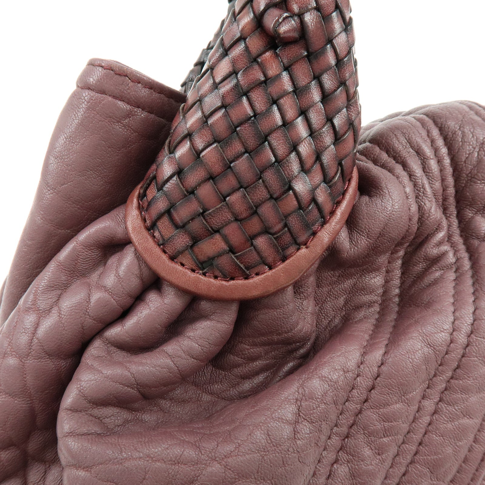 FENDI Leather Spy Bag Hand Bag Shoulder Bag Purple 8BR511