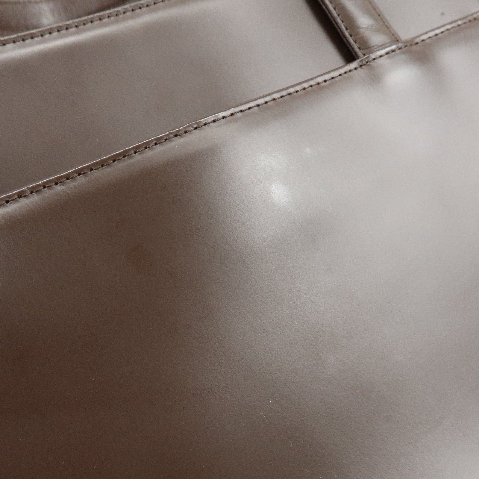 BURBERRY Nova Plaid Leather Hand Bag Tote Bag Brown