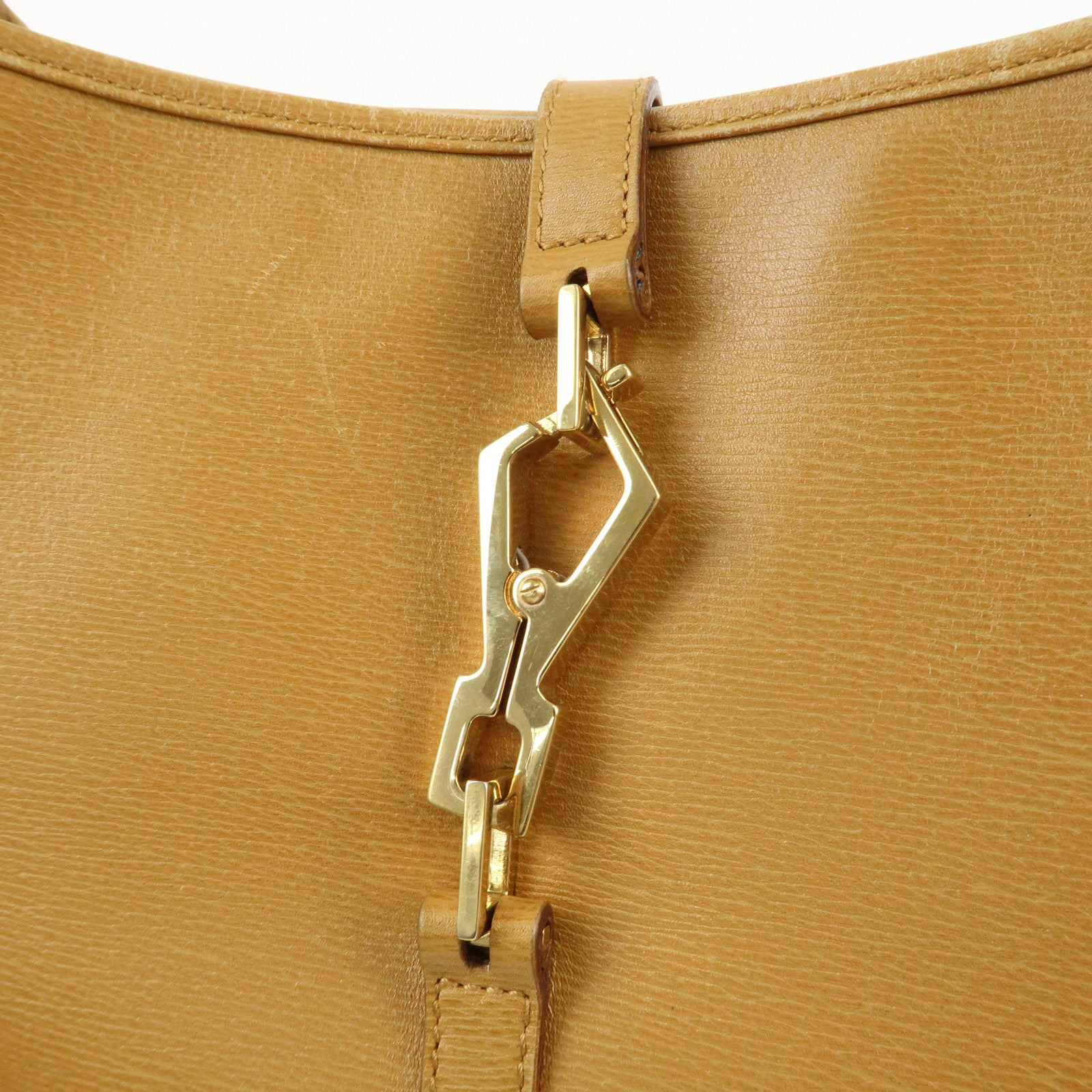 GUCCI Bamboo Leather Shoulder Bag Hand Bag Beige 001.4060.002058 Used