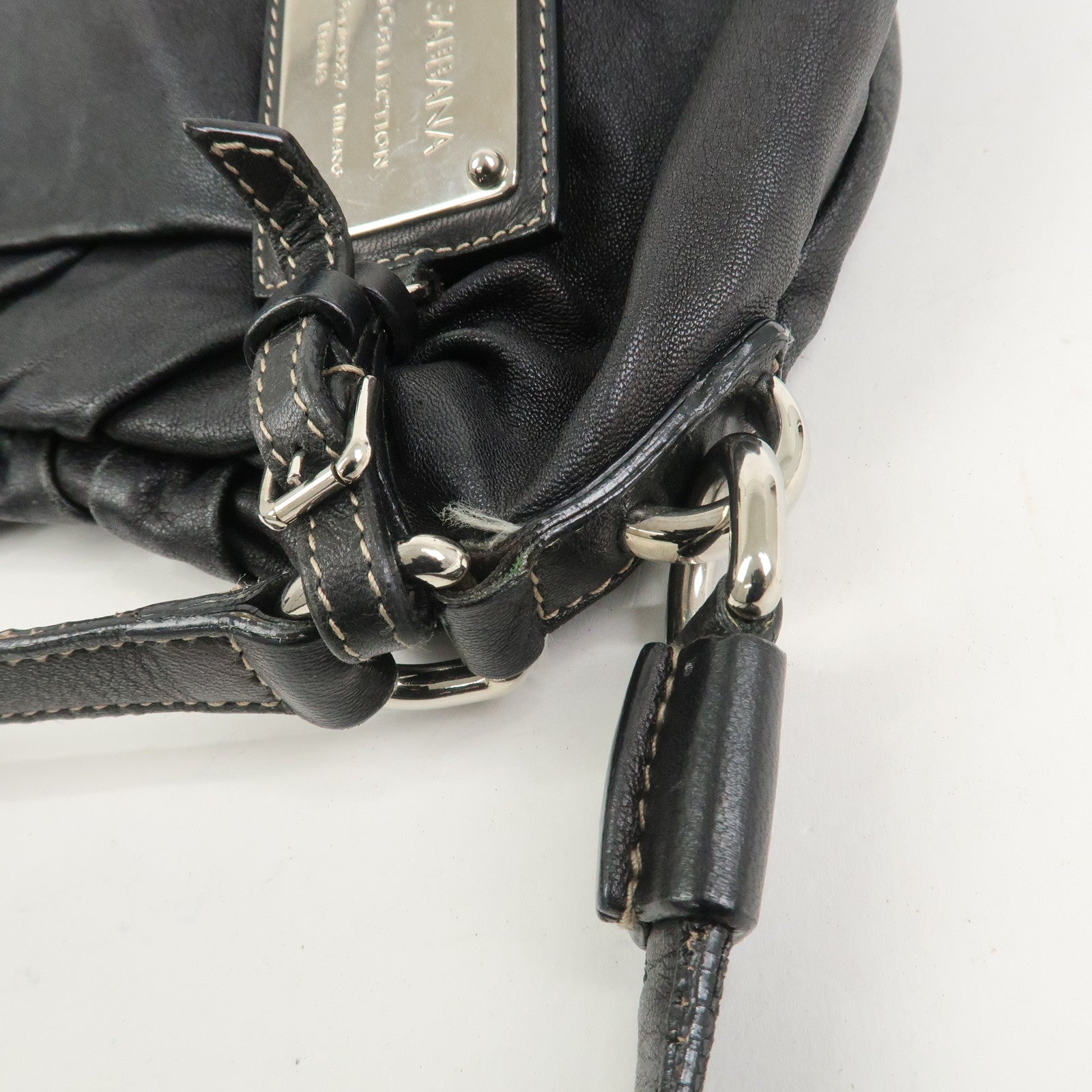 Dolce&Gabbana Leather 2Way Bag Shoulder Crossbody Bag Black