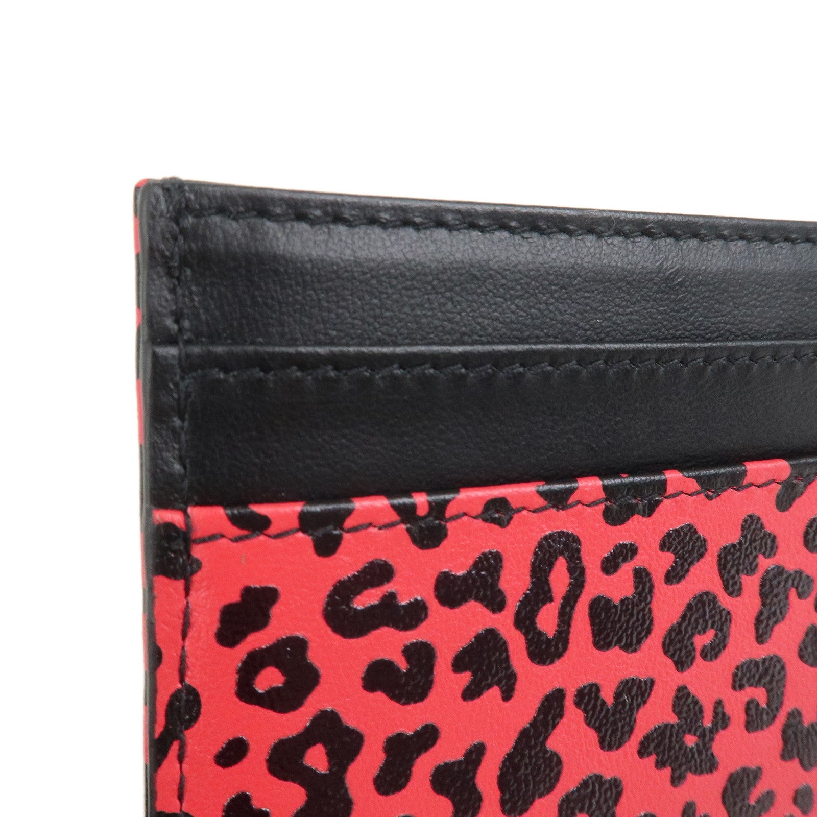 Christian Dior Leather Card Case Card Holder Pink Black