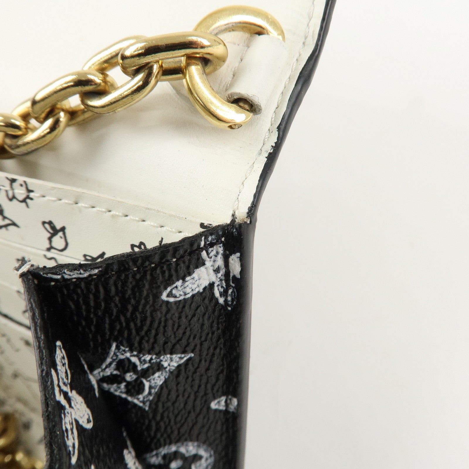Louis Vuitton Catgram Portefeuille Chain Wallet Bag M63888 Used