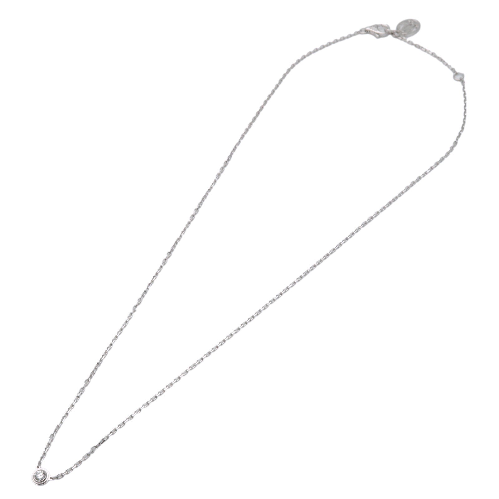 Cartier Diamant Leger Necklace SM 0.09ct K18WG 750WG D'amour