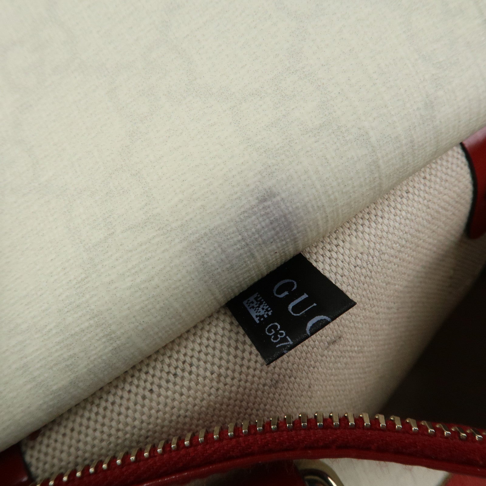 GUCCI Joyline GG Supreme Leather Mini Boston Bag White Red 190257 Used