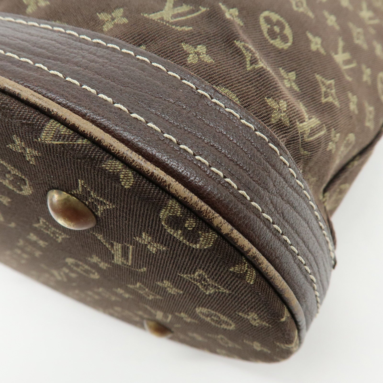 Louis Vuitton Monogram Mini Lin Bucket PM Tote Bag Ebene M95226