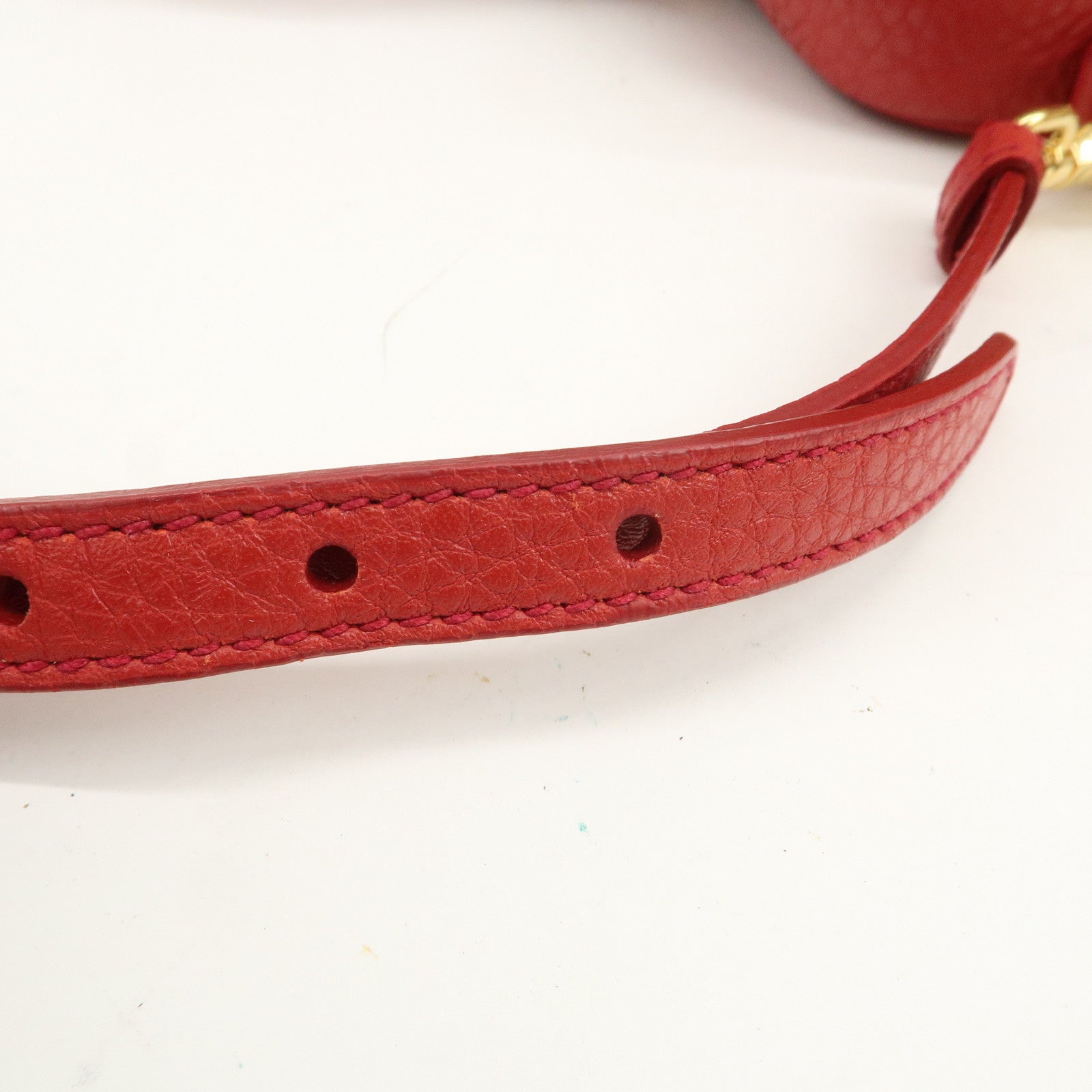 PRADA Logo Leather 2Way Bag Hand Bag Shoulder Bag Red BL0867
