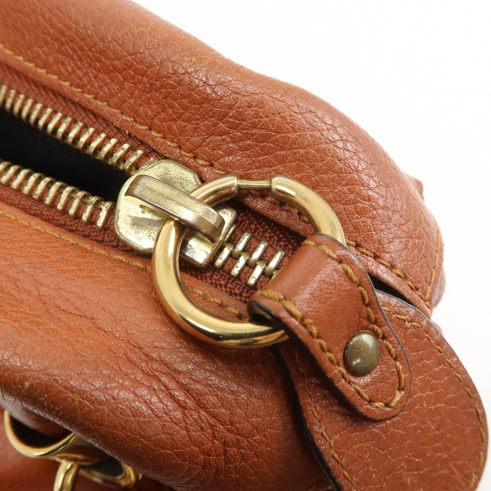 Chloe Paraty Leather 2Way Bag Shoulder Bag Hand Bag Brown