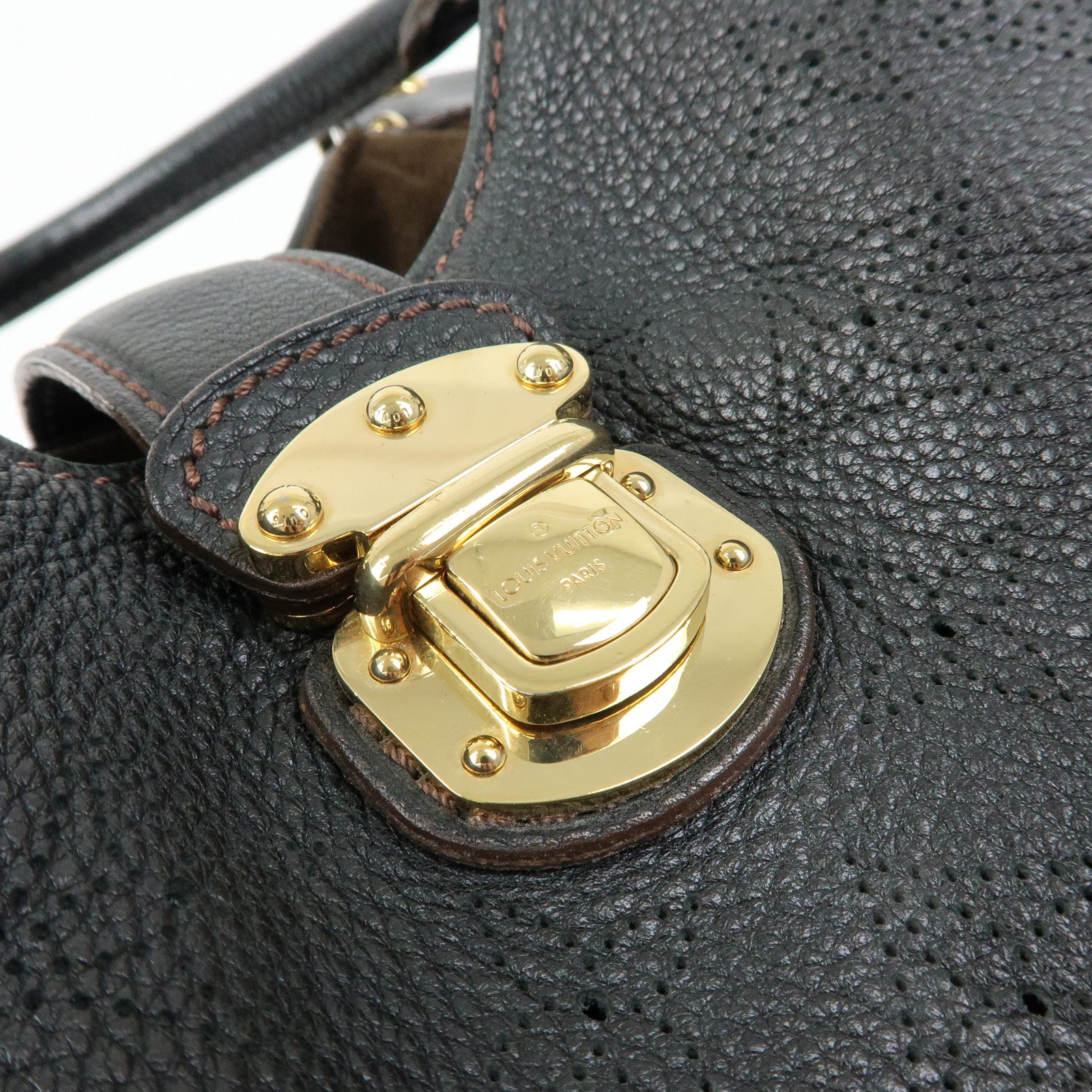 Louis Vuitton Monogram Leather Mahina L Shoulder Bag Noir M95765