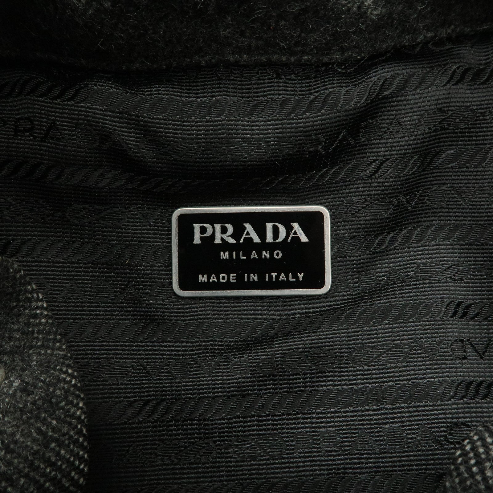 PRADA Triangle Logo Wool Mini Backpack Racksuck Gray V203