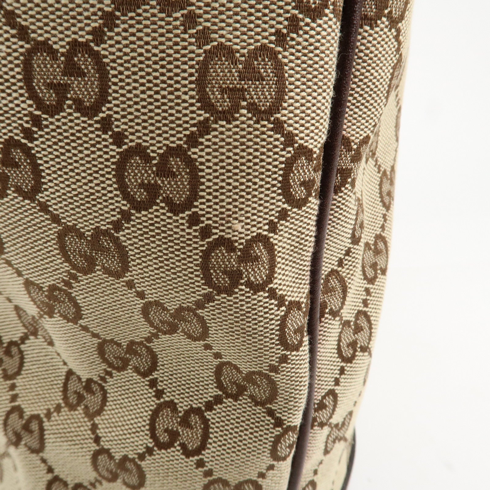 GUCCI Abbey Interlocking G GG Canvas Leather Tote Bag Brown 169945 Used