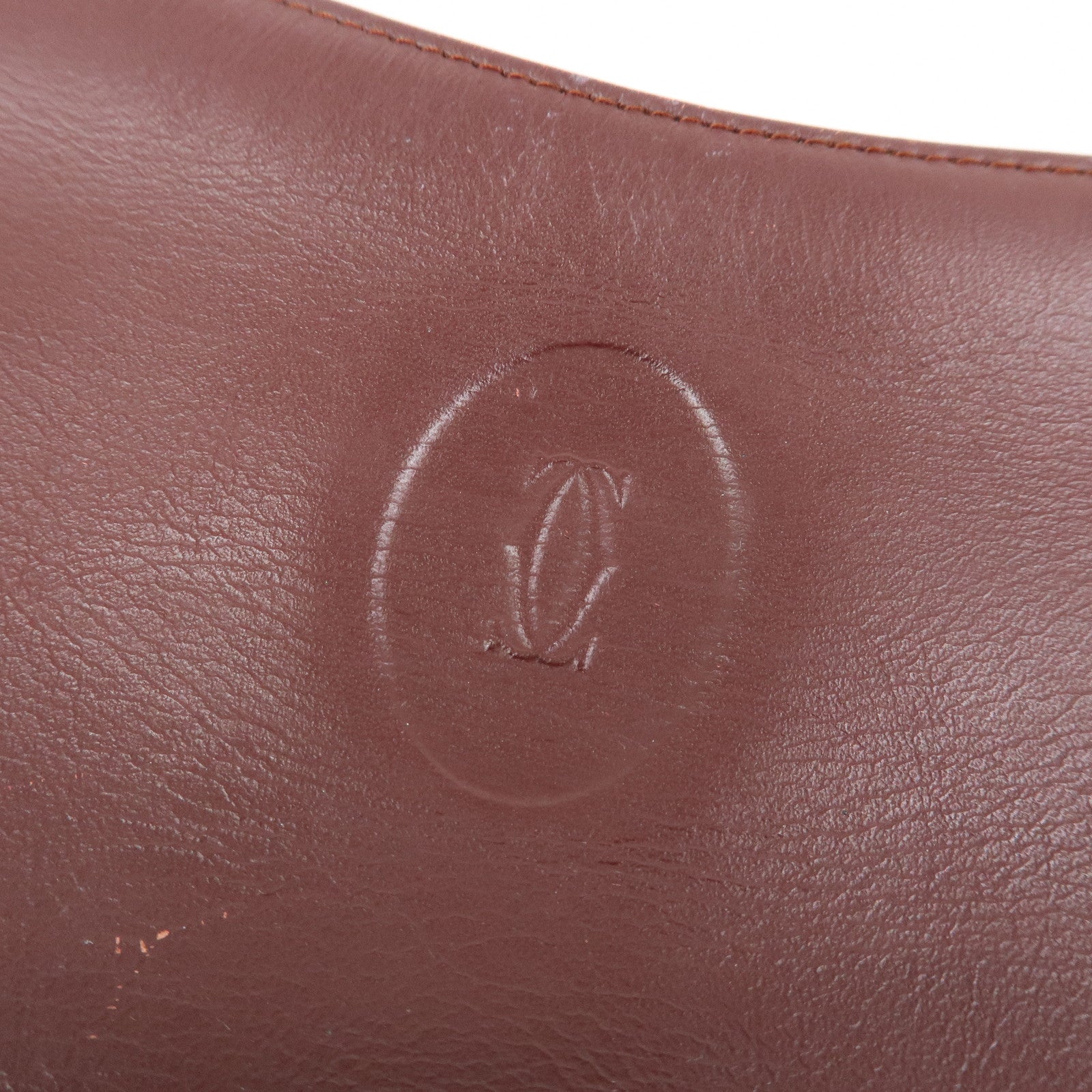 Cartier Must de Cartier Leather Chain Strap Pouch Bordeaux
