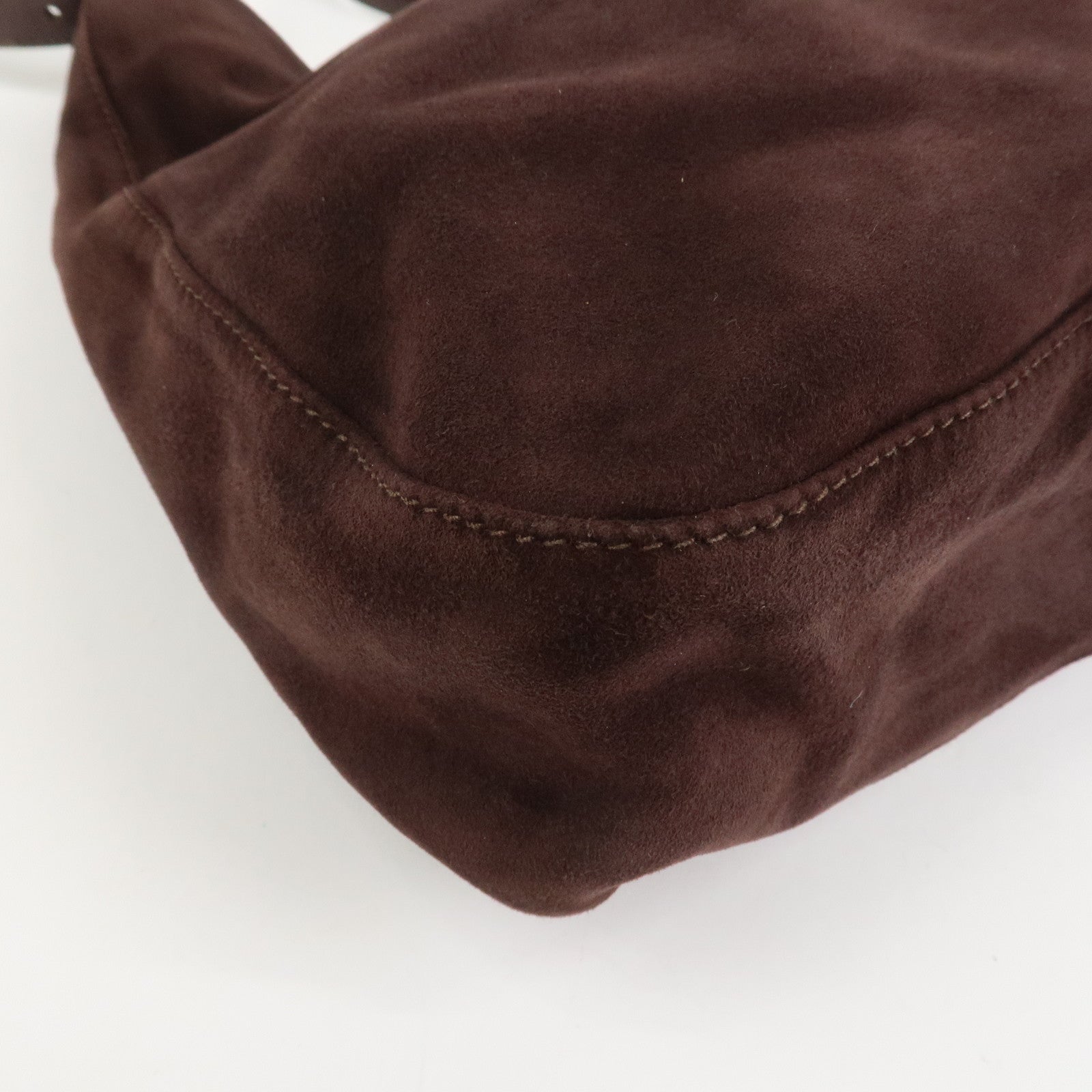 FENDI Suede Leather Shoulder Bag Hand Bag Brown 26327