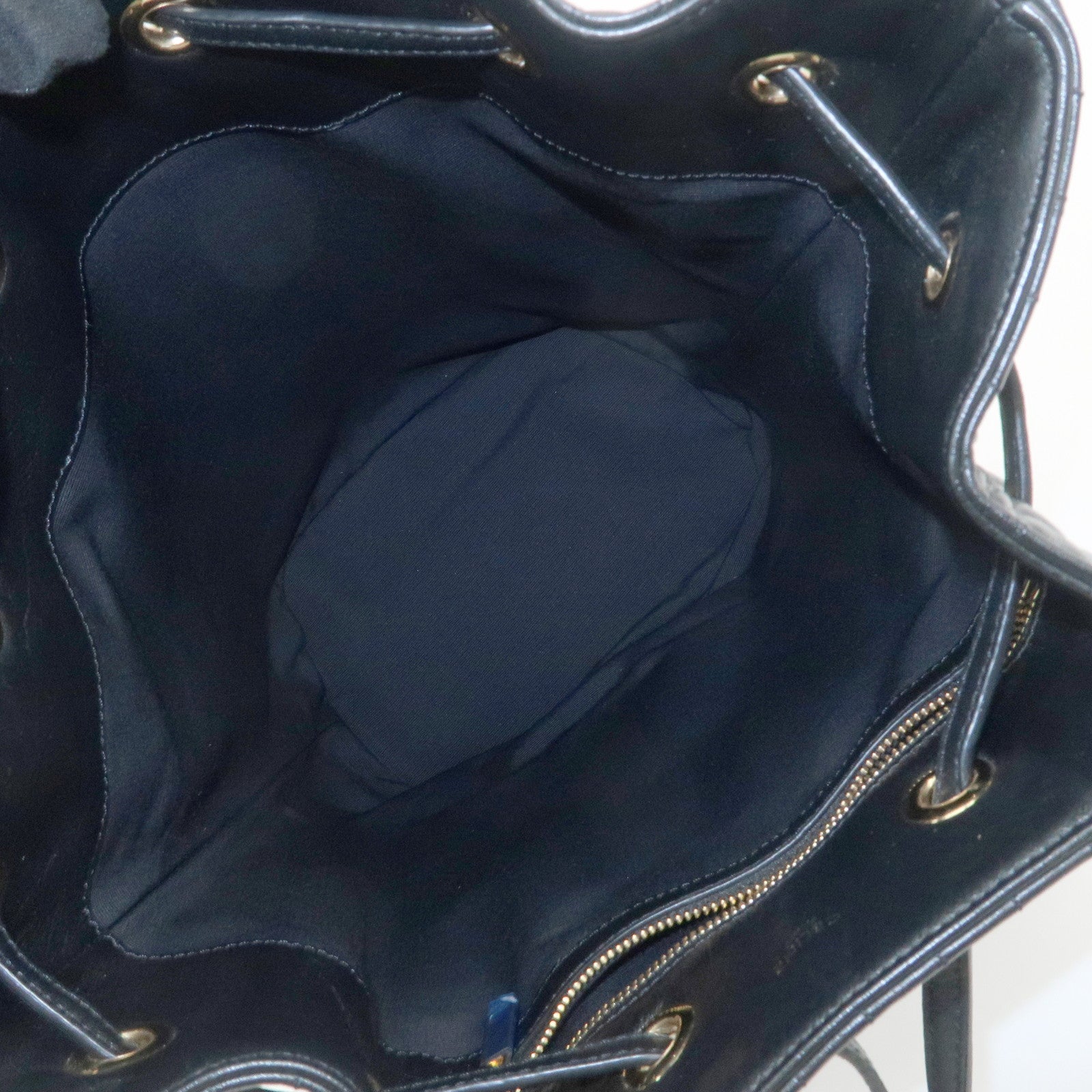 CELINE Logo Leather Backpack Rucksuck Shoulder Bag Black