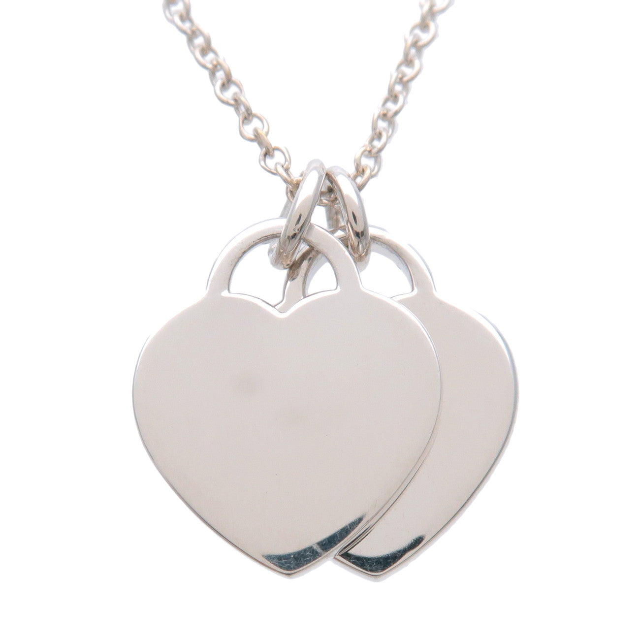 Tiffany & Co Return to Tiffany Mini Double Heart Tag Necklace SV925