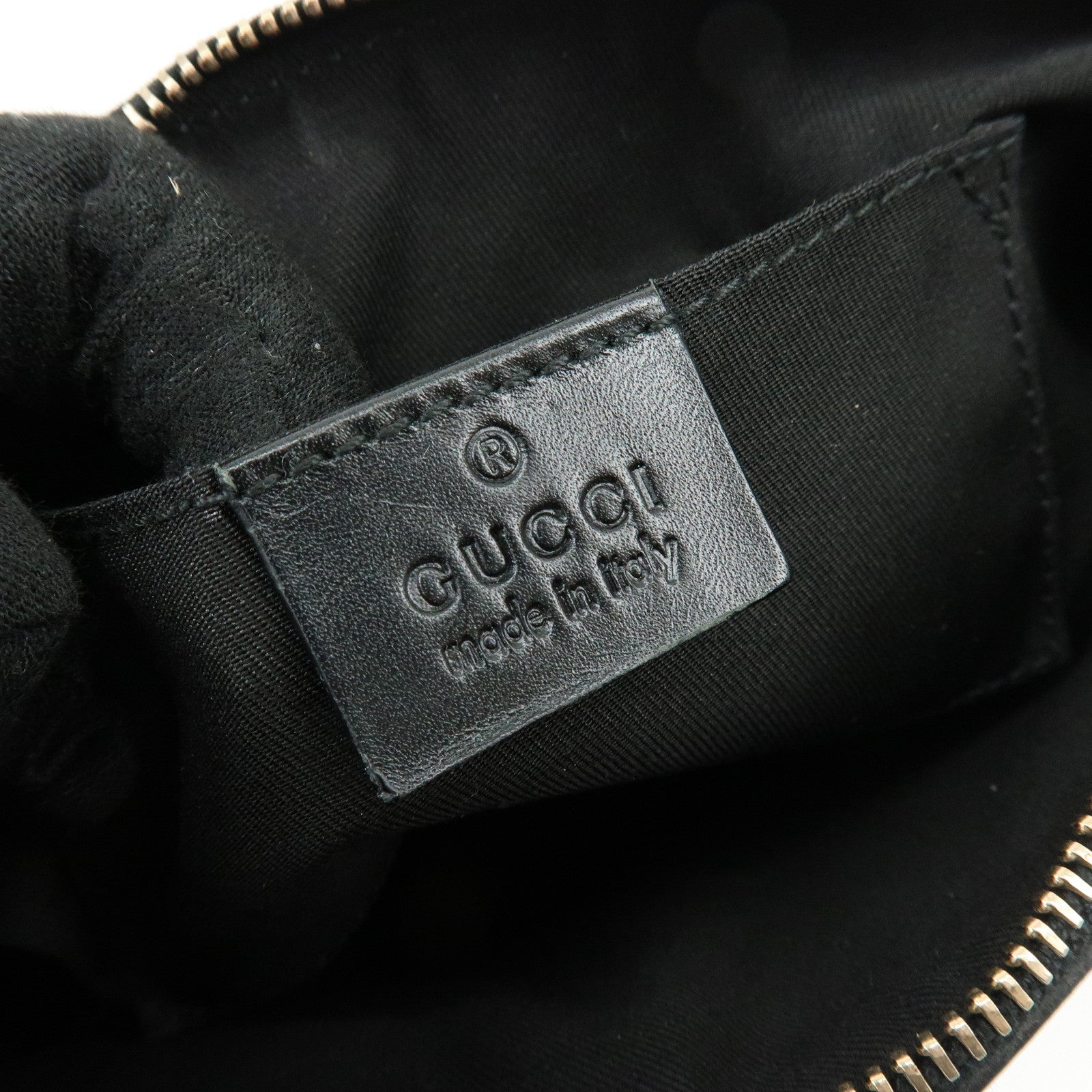 GUCCI Bamboo Guccissima Leather Clutch Bag Pouch Black 159913