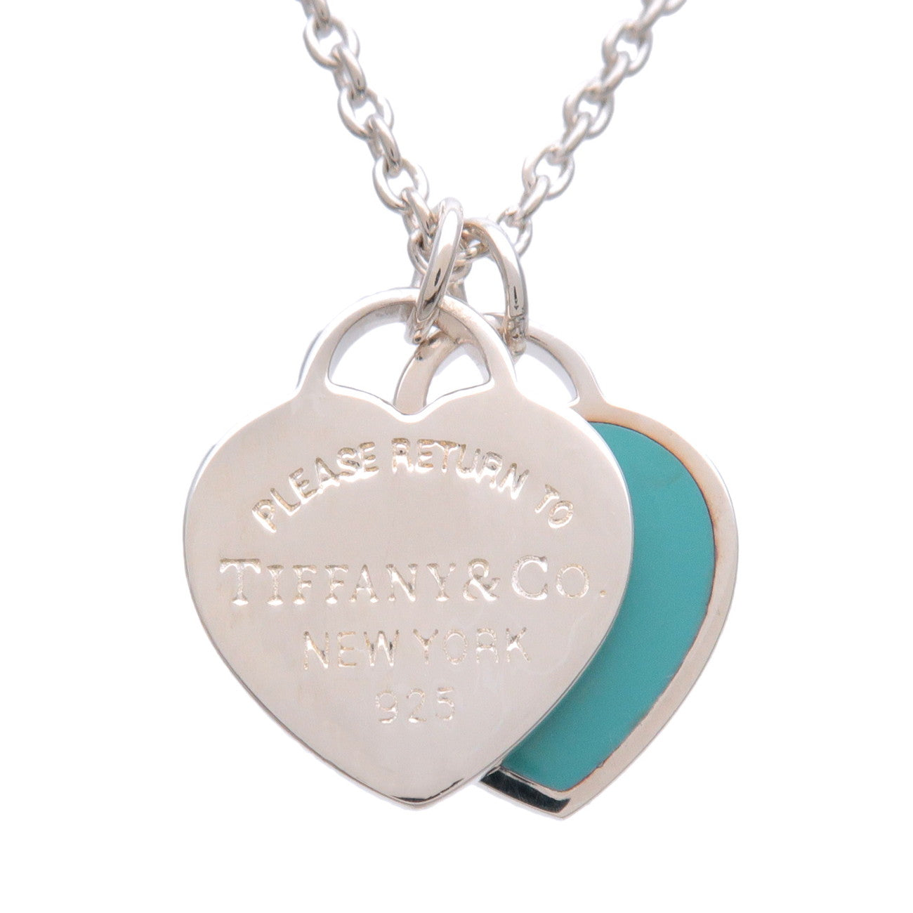 Tiffany & Co Return to Tiffany Mini Double Heart Tag Necklace SV925