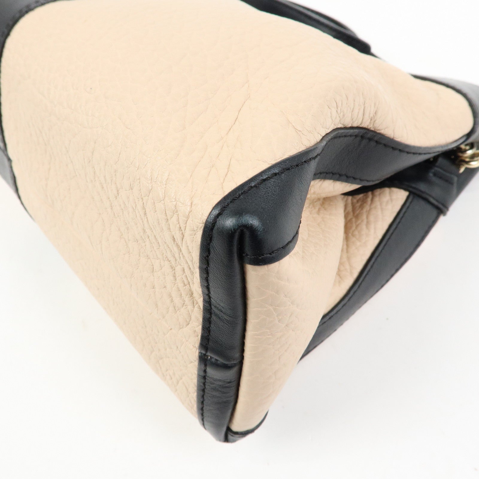 Chloe See By Chloe Leather 2Way Bag Shoulder Bag PInk Beige Black