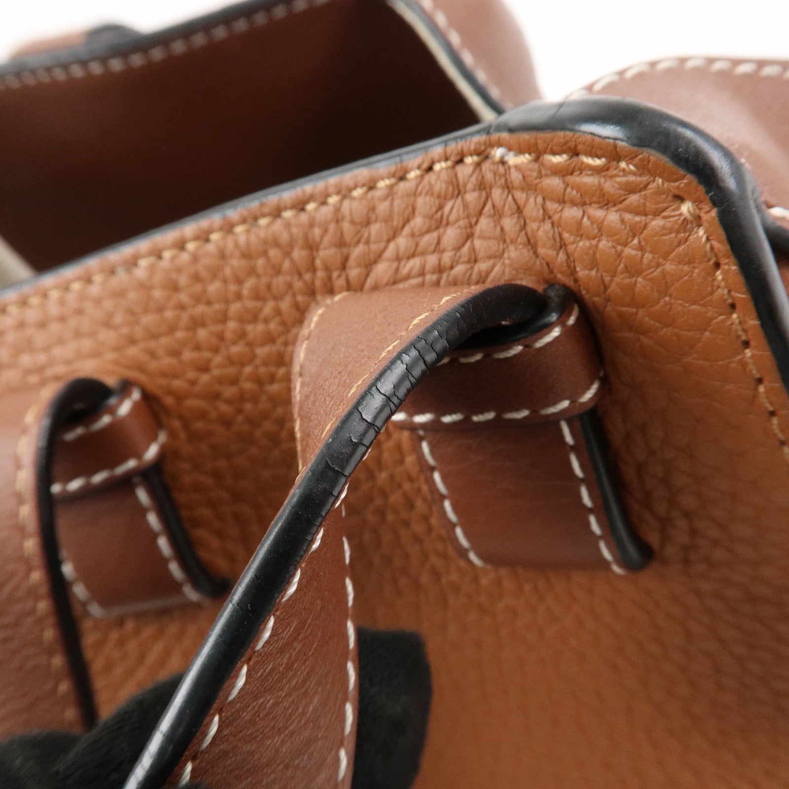 LOEWE Anagram Leather Hammock Small Shoulder Bag Brown Used