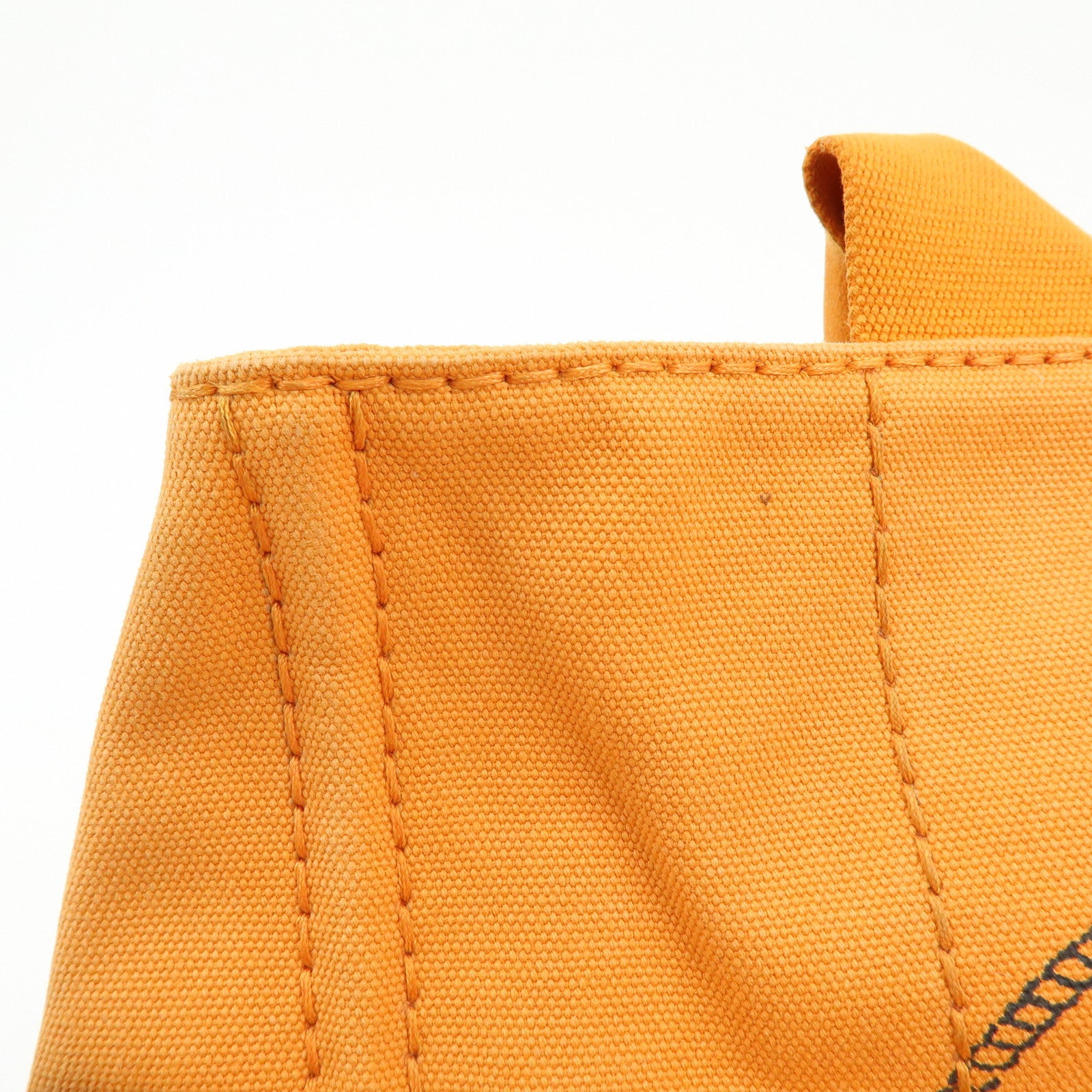PRADA Canapa Canvas Tote Bag Hand Bag M Size Orange BN1877
