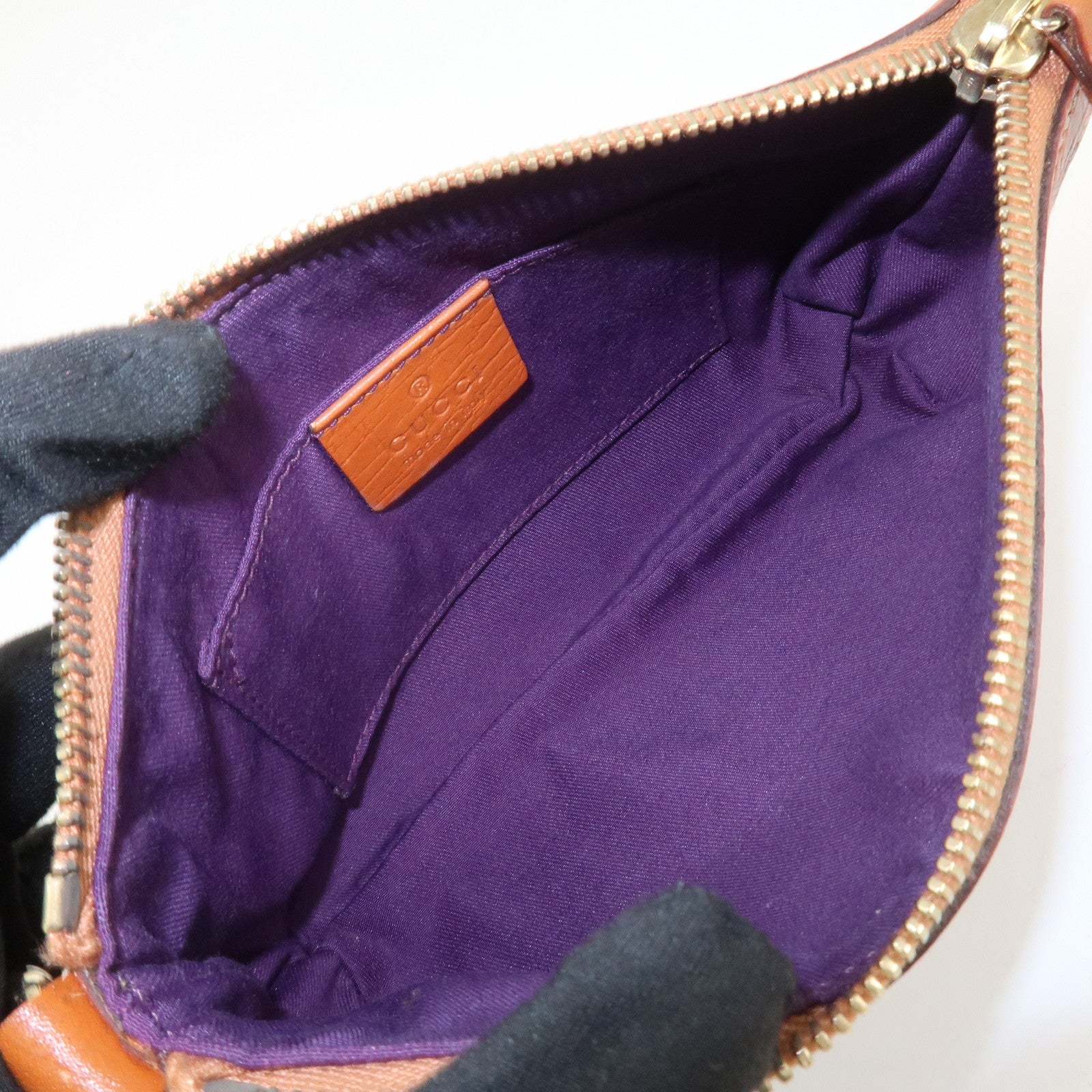 GUCCI Sherry GG Canvas Leather Pouch Cosmetic Pouch Brown 152507