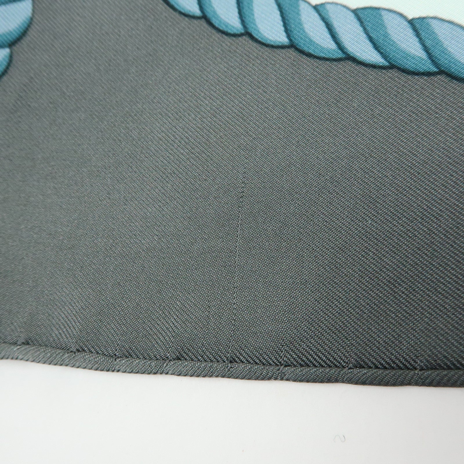 HERMES Carre 90 Silk 100% Scarf LES FOLIES DU CIEL Light Green Gray