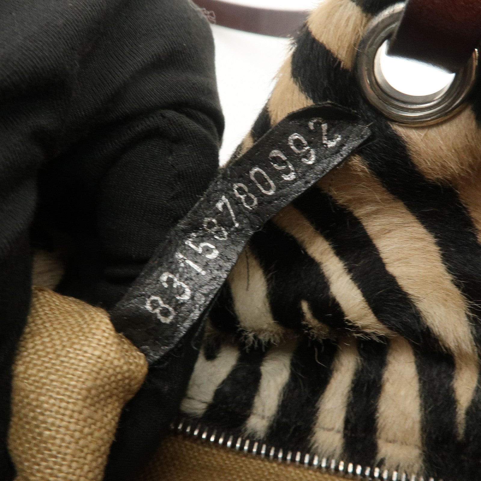 FENDI Unborn Calf Leather Tote Bag Hand Bag Brown 83158780992