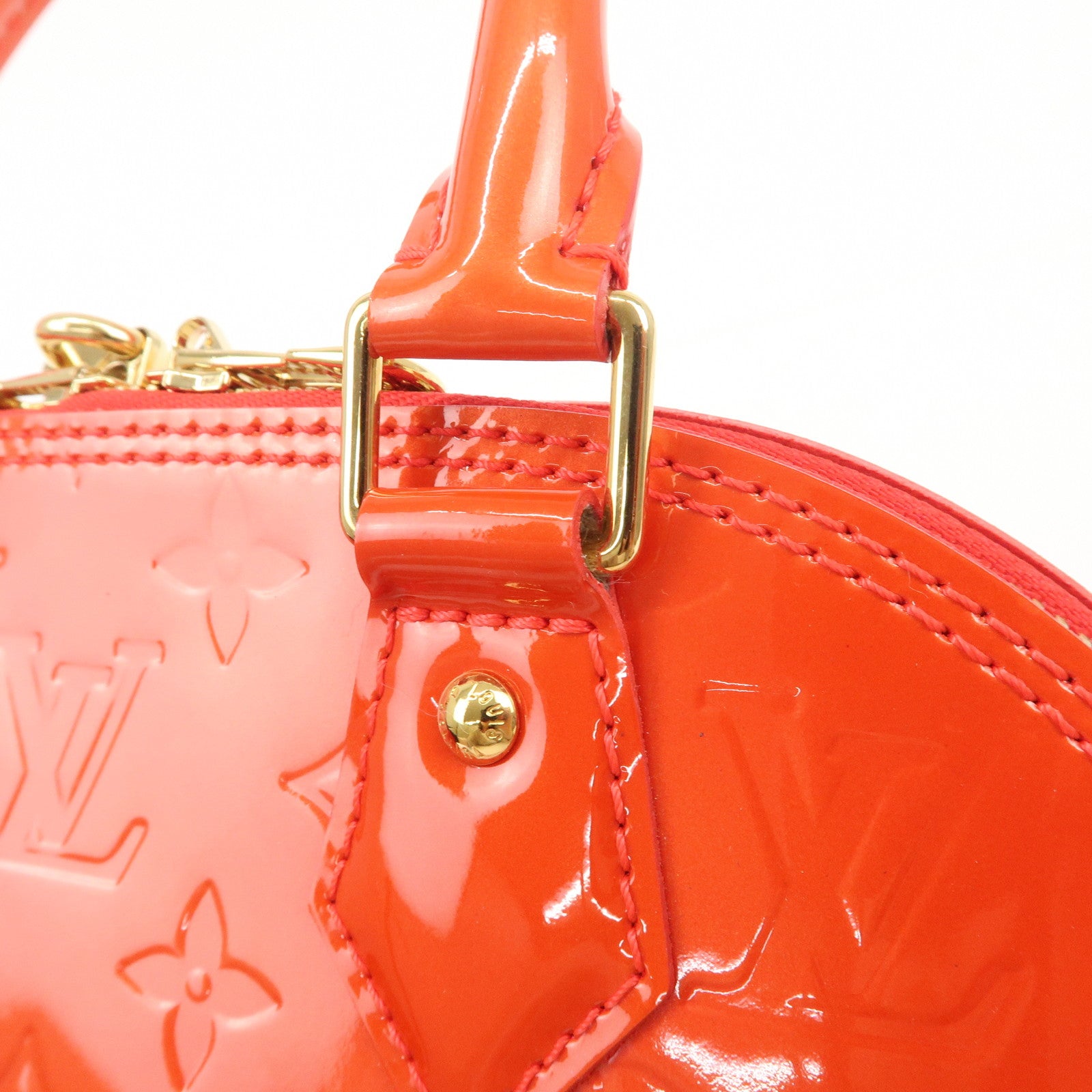 Louis Vuitton Monogram Vernis Alma BB 2Way Hand Bag Rouge M91698 Used