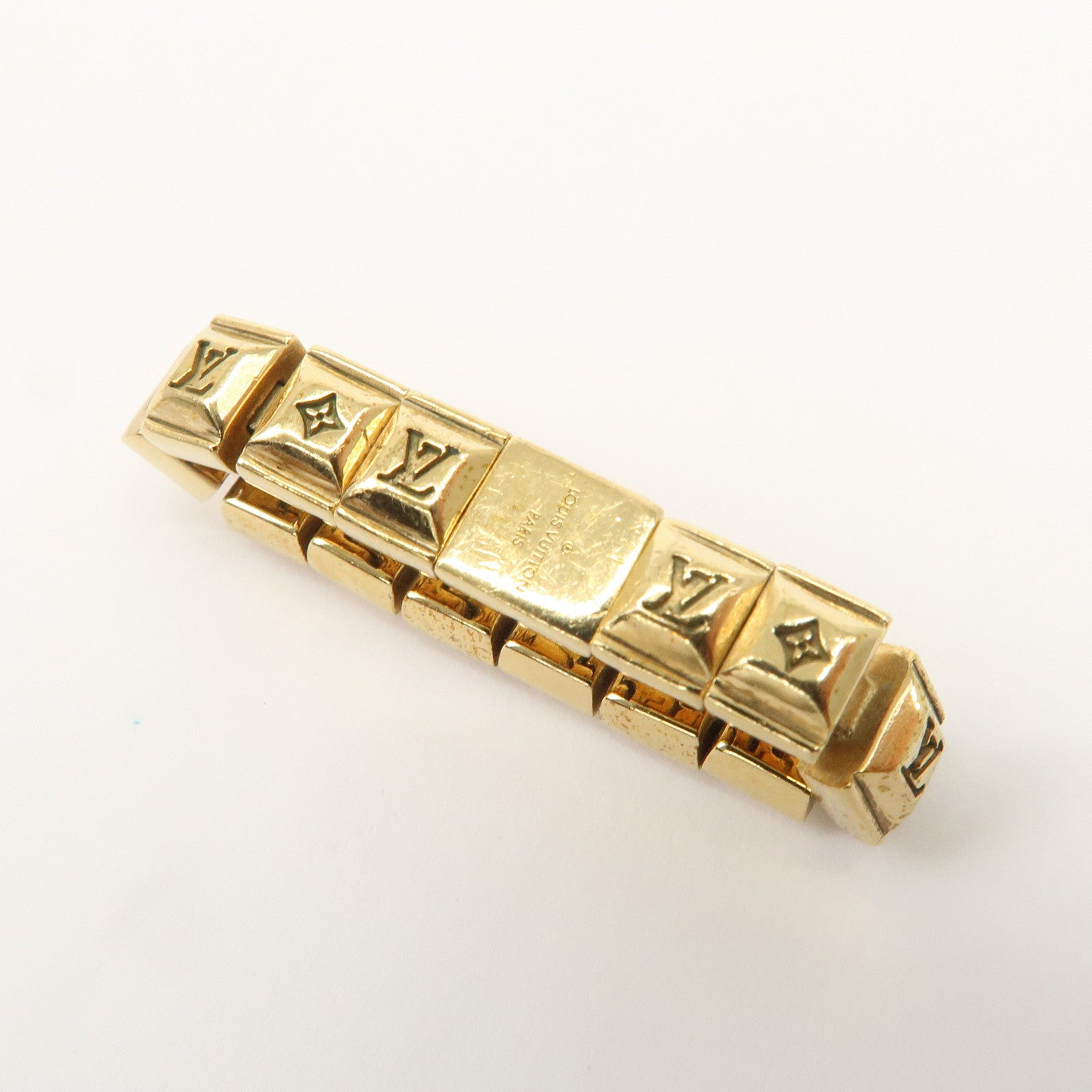 Louis Vuitton Metal Bague Nanogram Tennis Ring M Gold M64652 Used