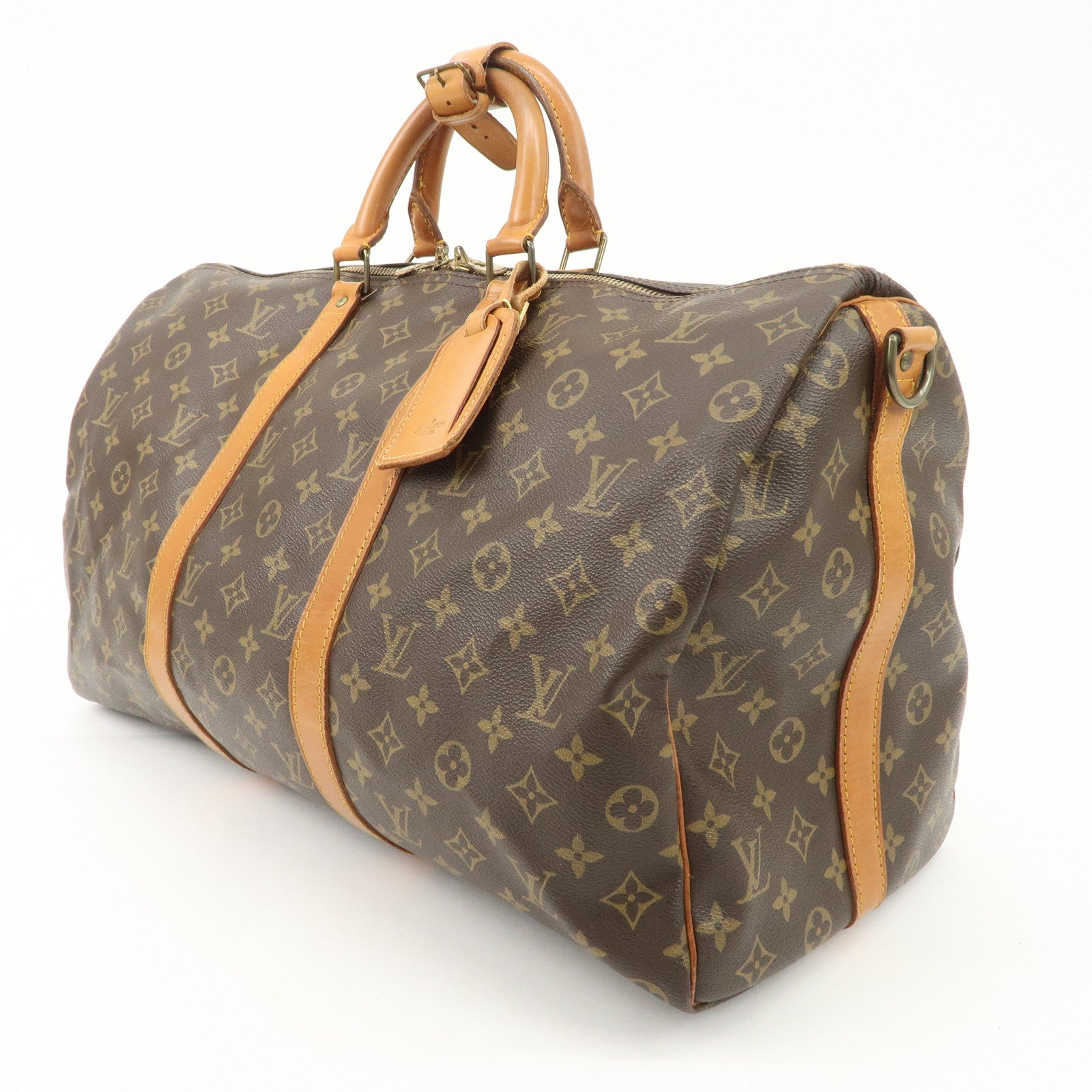 Louis Vuitton Monogram Keep All 50 Boston Bag Brown M41416 Used
