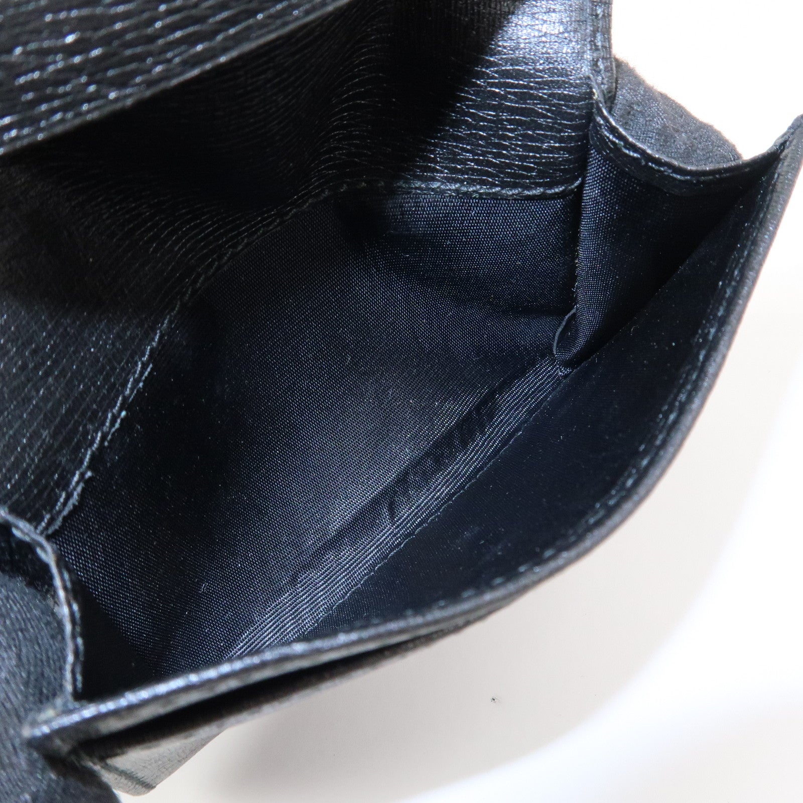 GUCCI Interlocking G Leather Card Case Black 306717