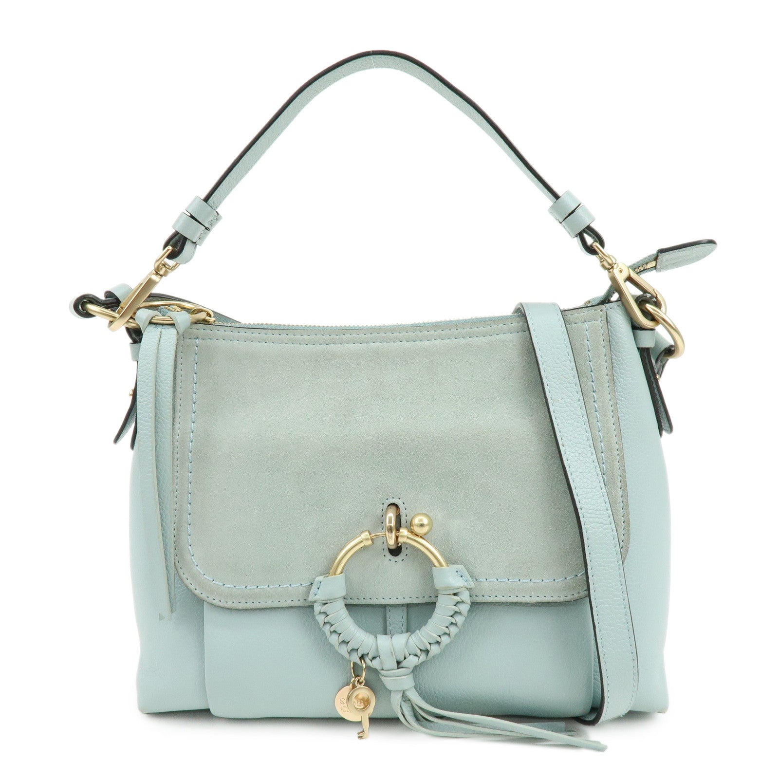 Chloe See By Chloe Leather 2Way Bag Shoulder Bag Light Blue