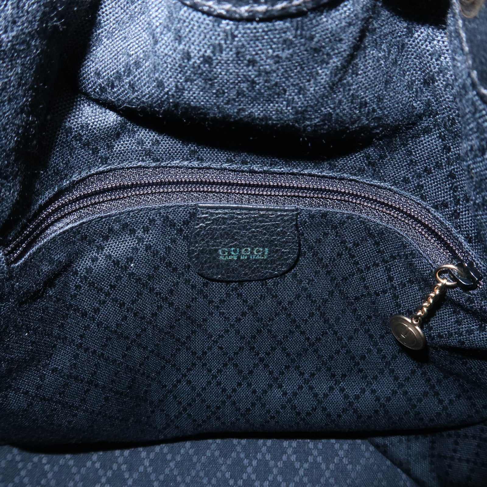 GUCCI Bamboo Logo Suede Leather 2WAY Bag Hand Bag Black 001・2855