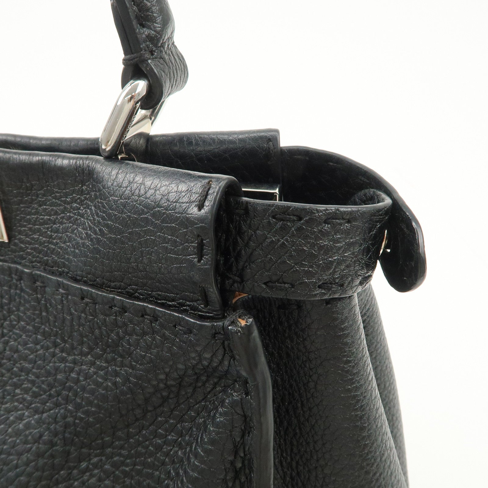 FENDI Selleria Peekaboo Regular Leather 2Way Shoulder Bag 8BN290 Used