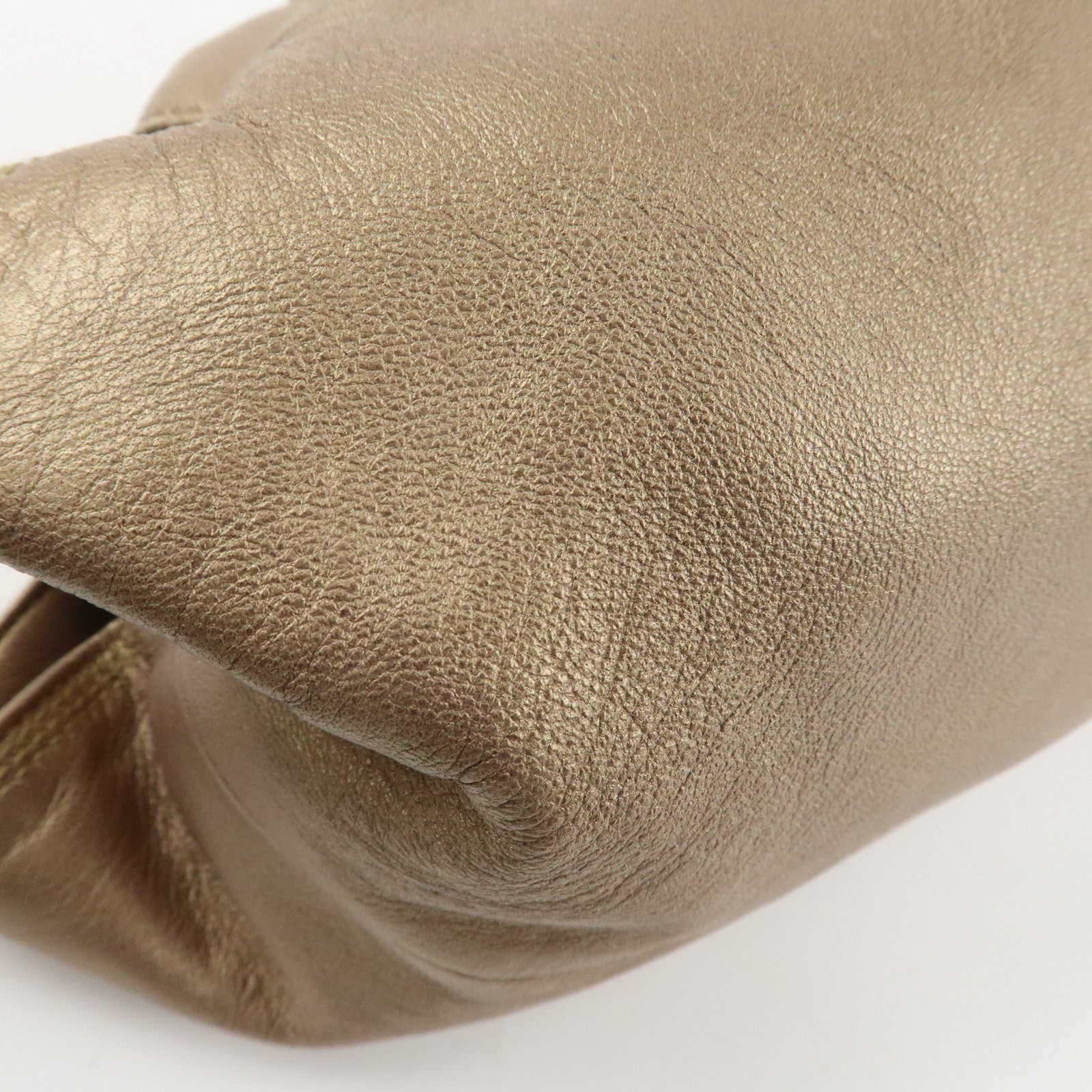 LOEWE Anagram Nappa Aire Leather Hand Bag Tote Bag Gold Used