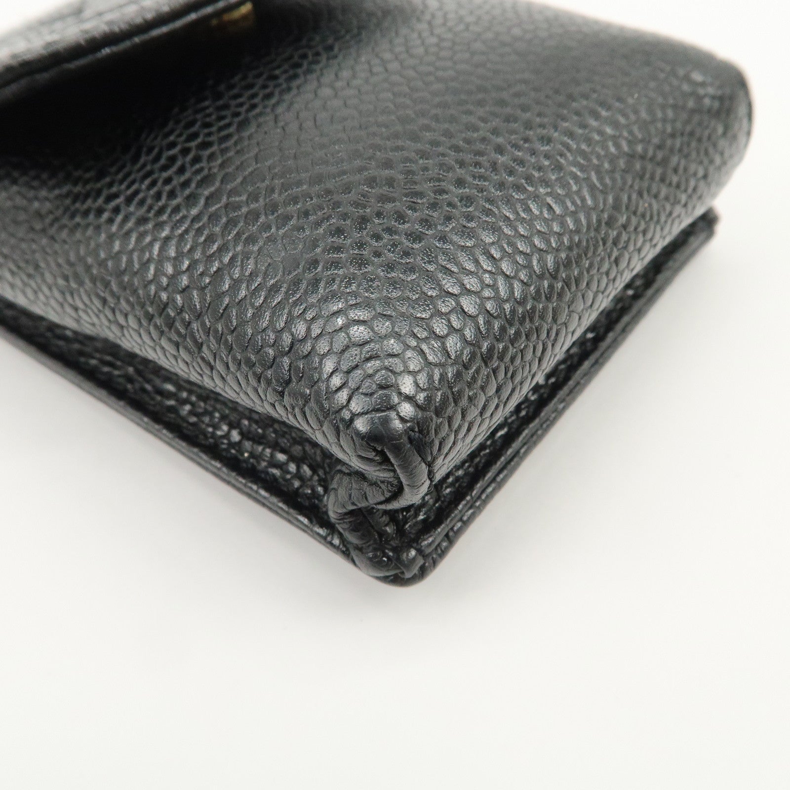 CHANEL COCO Mark Caviarskin Cigarette Case Black A13511