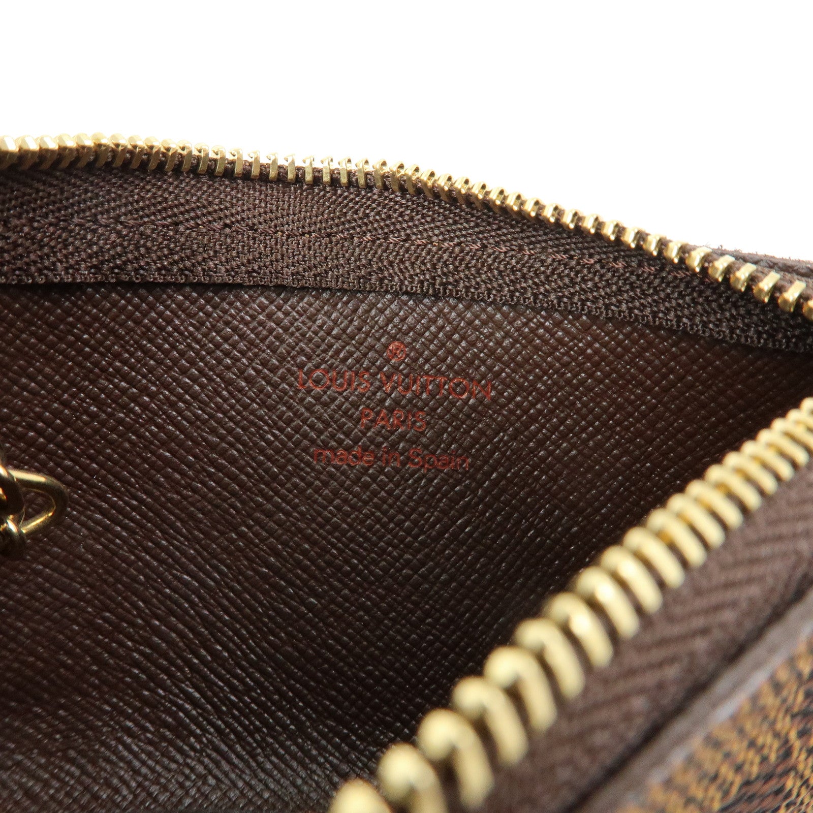 Louis Vuitton Damier Canvas Pochette Cles Coin Case Brown N62658