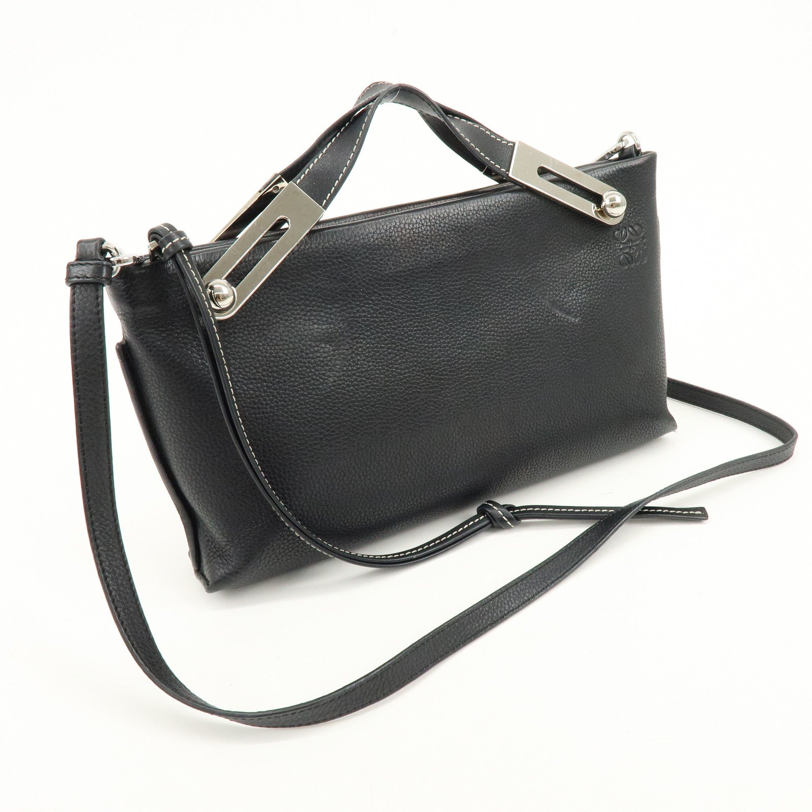 LOEWE Anagram Missy Small Calf Leather 2Way Bag Shoulder Bag Black