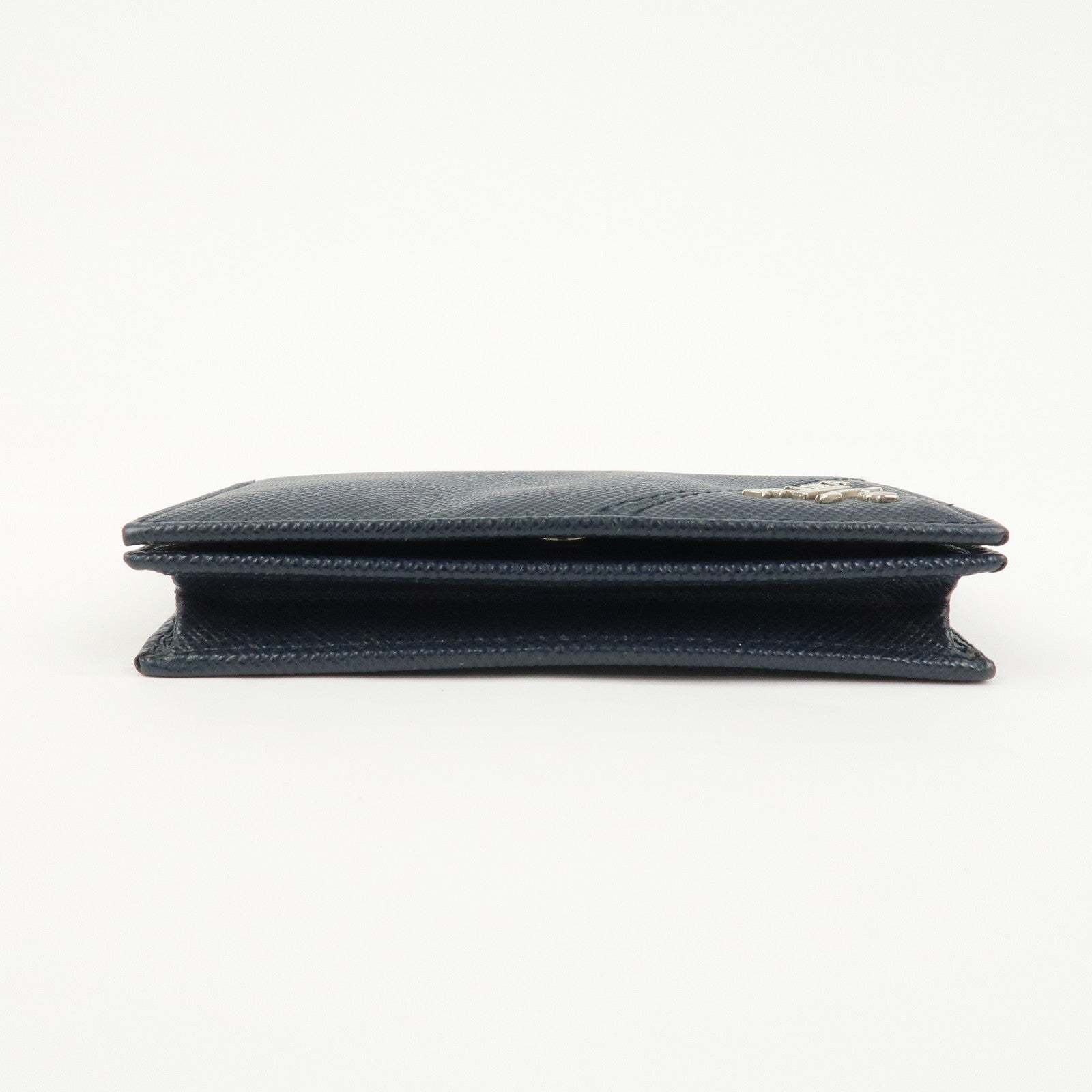 PRADA Saffiano Leather Card Case Card Holder Navy 2MC122
