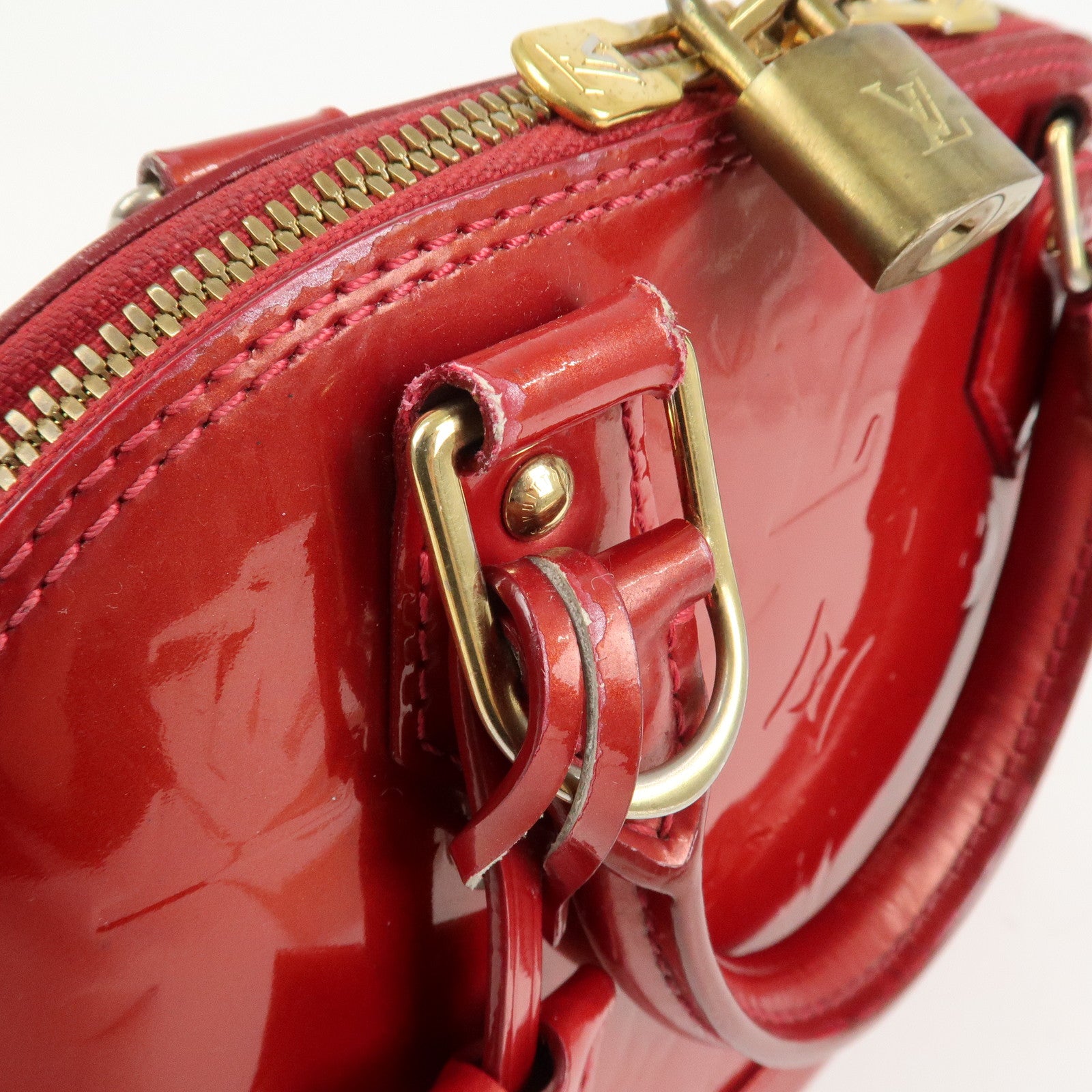 Louis Vuitton Monogram Vernis Alma BB 2Way Bag Red M91606