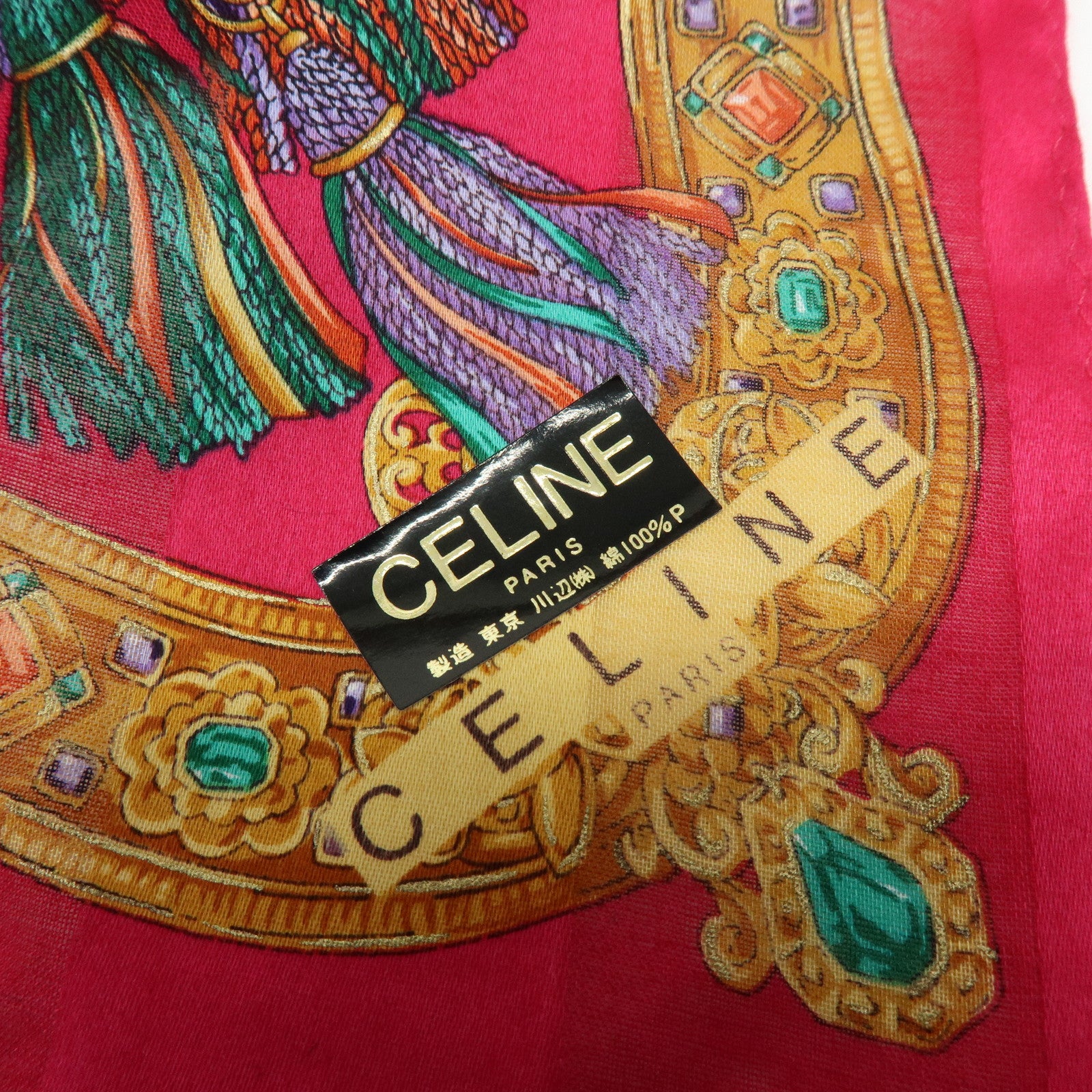 LOEWE CELINE Set of 2 Silk Cotton100% Scarf Butterfly Tassel