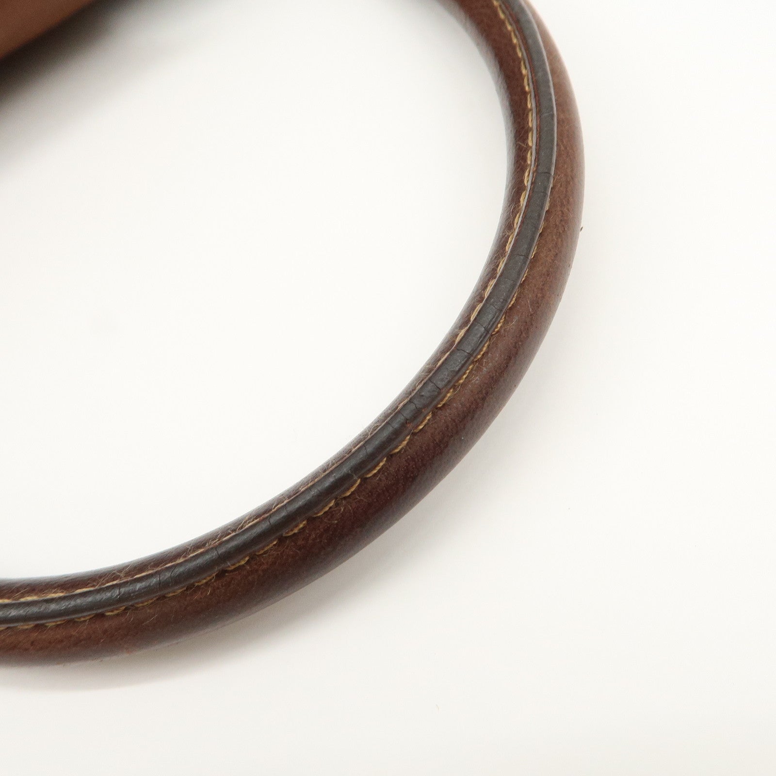 Christian Dior Street Chic Trotter Canvas Leather Hand Bag Brown