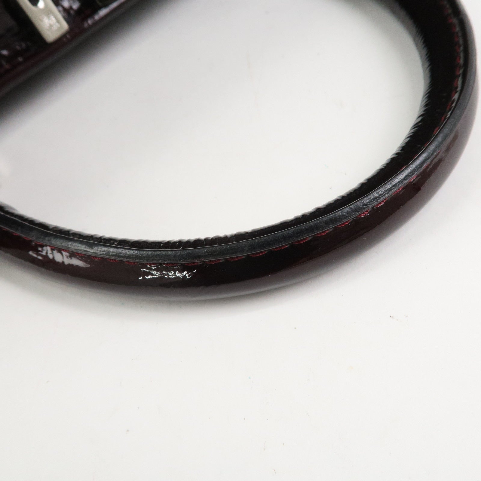 LOEWE Amazona Patent Leather Hand Bag Burgundy