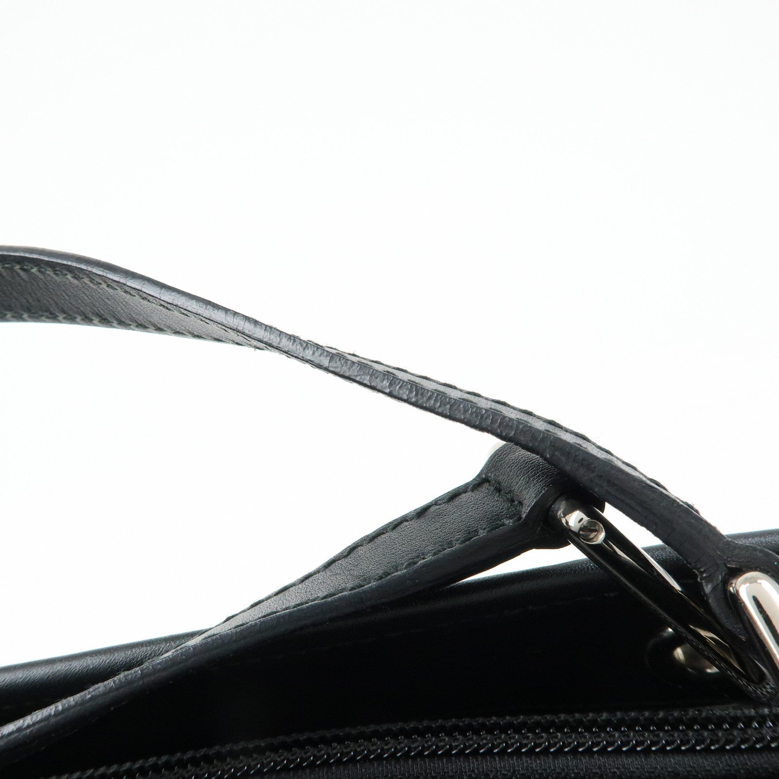 GUCCI GG Canvas Leather Tote Bag Hand Bag Green Black 285583
