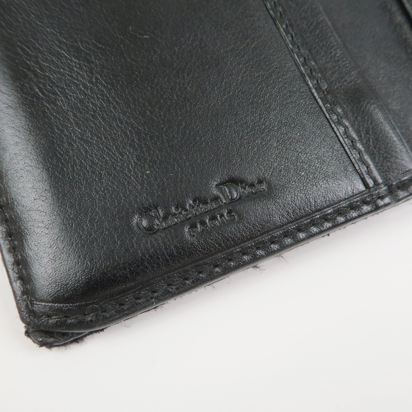 Christian Dior Trotter Canvas Patent Leather Saddle Wallet Black
