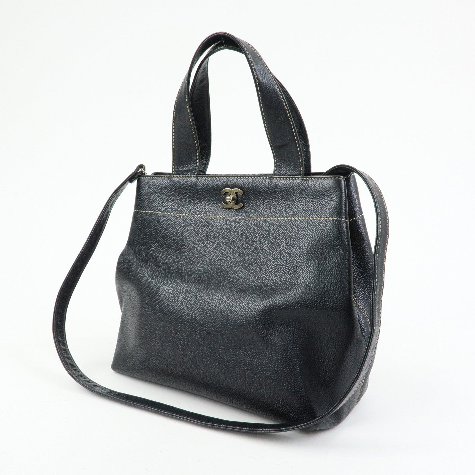CHANEL COCO Mark Caviarskin 2Way Shoulder Bag Tote Bag 7034654