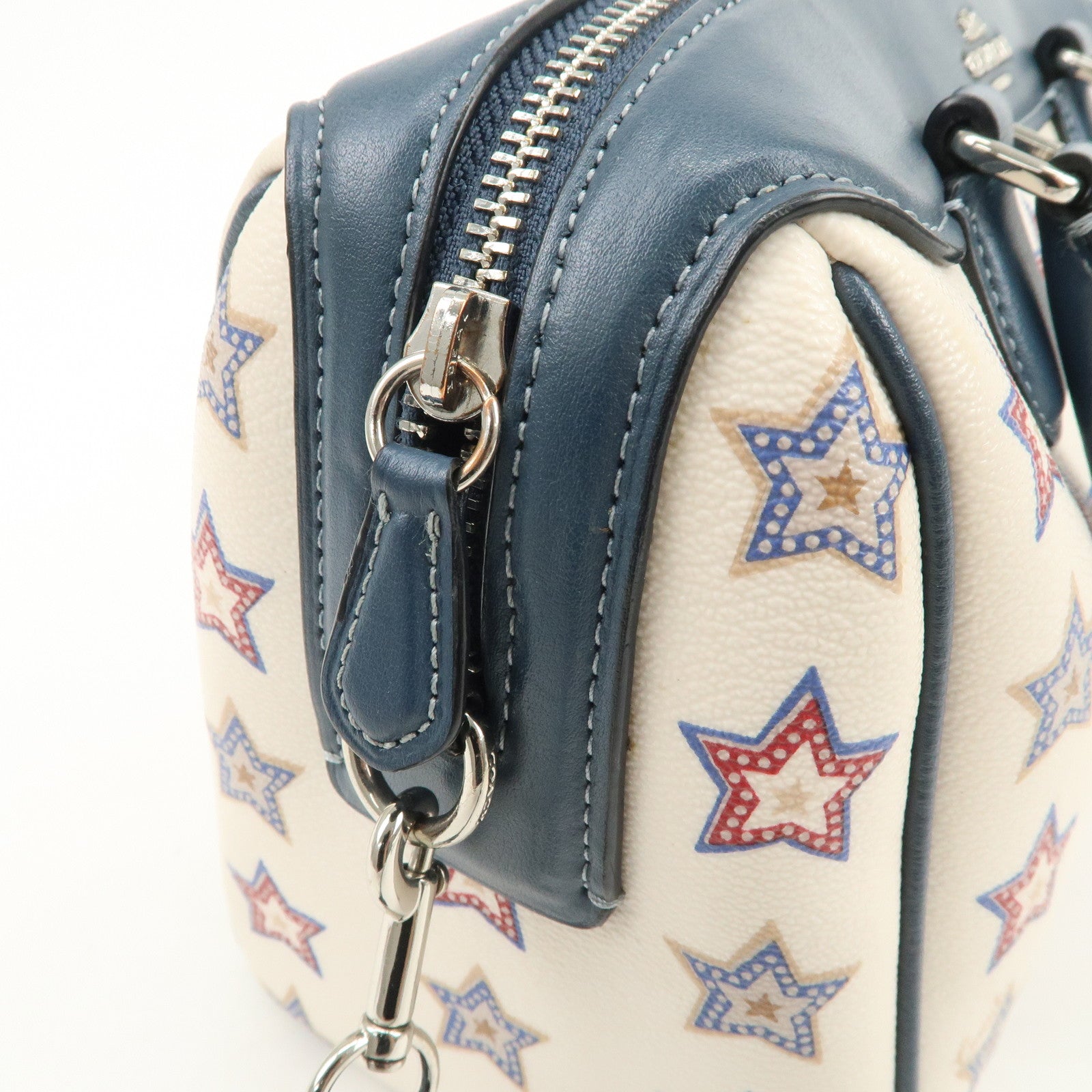 COACH PVC Leather 2Way Shoulder Bag Hand Bag Star White